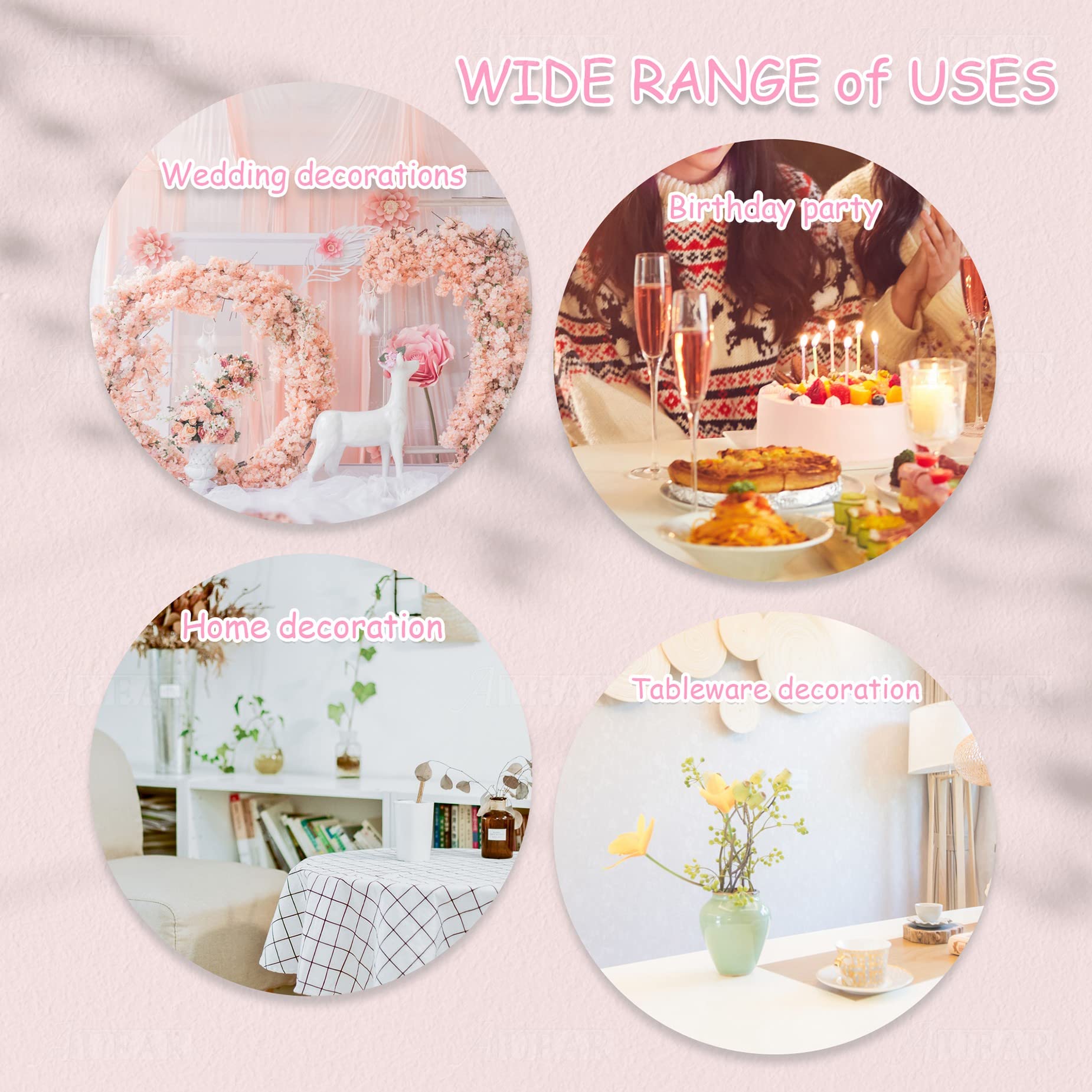 AUEAR Sheer Mesh Glitter Butterfly Decorations 100 Pack Pink MC7313X2