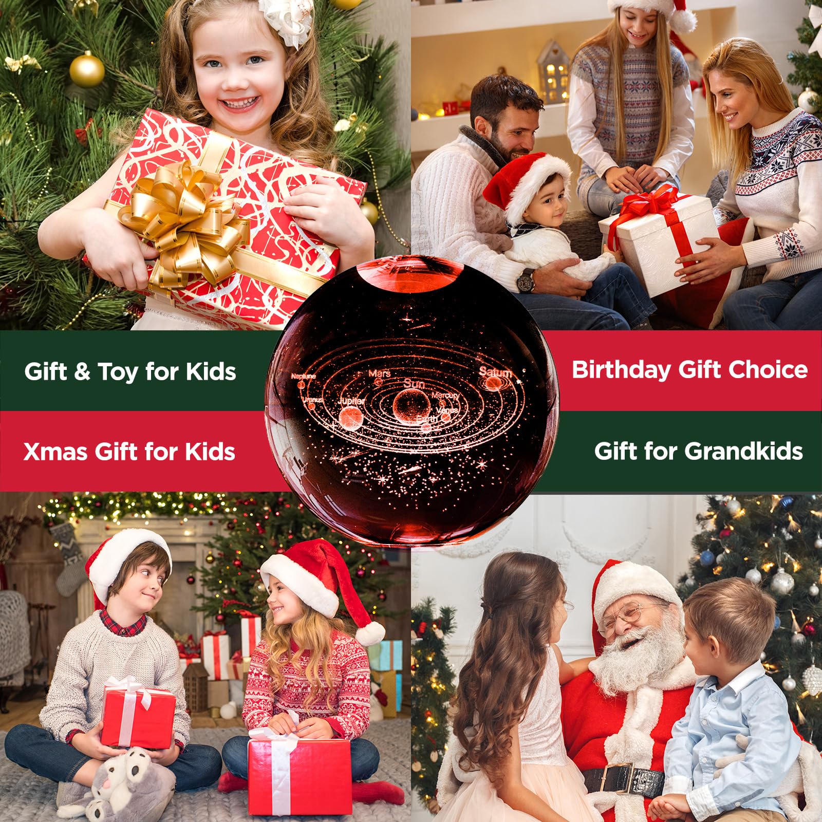 3D Solar System Crystal Ball Night Light With 16 Color Wooden Led Base Upgraded 3.15 In Galaxy  ts Ball Lamp With Remote For Birthday Christmas  Astronomy Space Gifts For Boys Girls Kids