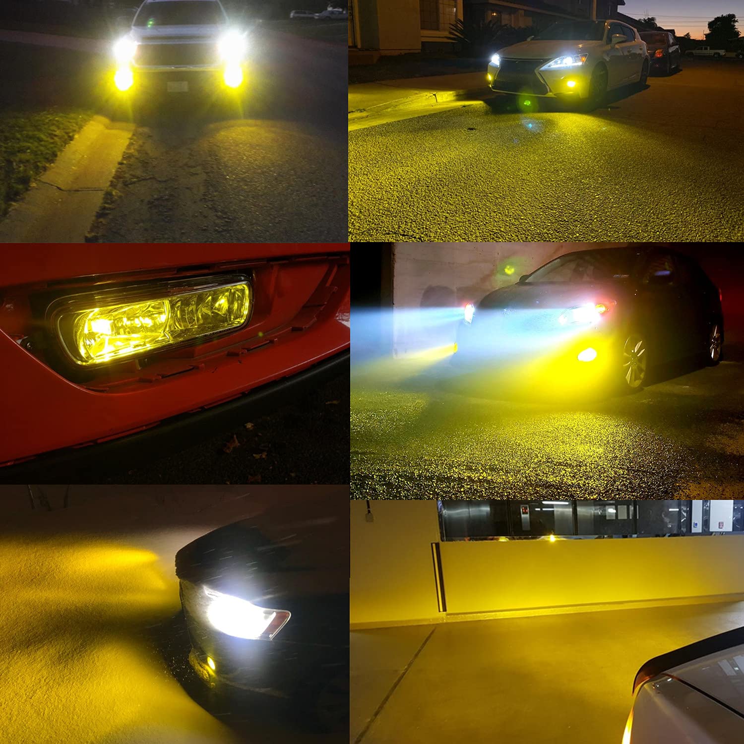 Alla Lighting 3800Lm 899 880 Led Fog Light Bulbs  Super Bright Pg13 Base 884 885 887 893 H27 H32  Eti 56-Smd (3000K Golden Yellow)
