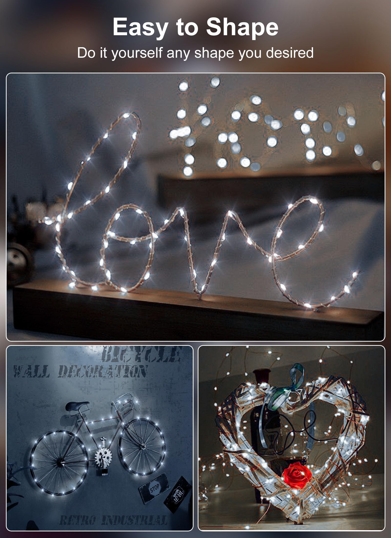 33Ft 100Led Outdoor String Lights, Pure White Fairy Lights Battery Operated With Remote, Waterproof Twinkle Lights For Bedroom Dorm Patio Tapestry Backyard Garden Party Indoor Christmas Decoration