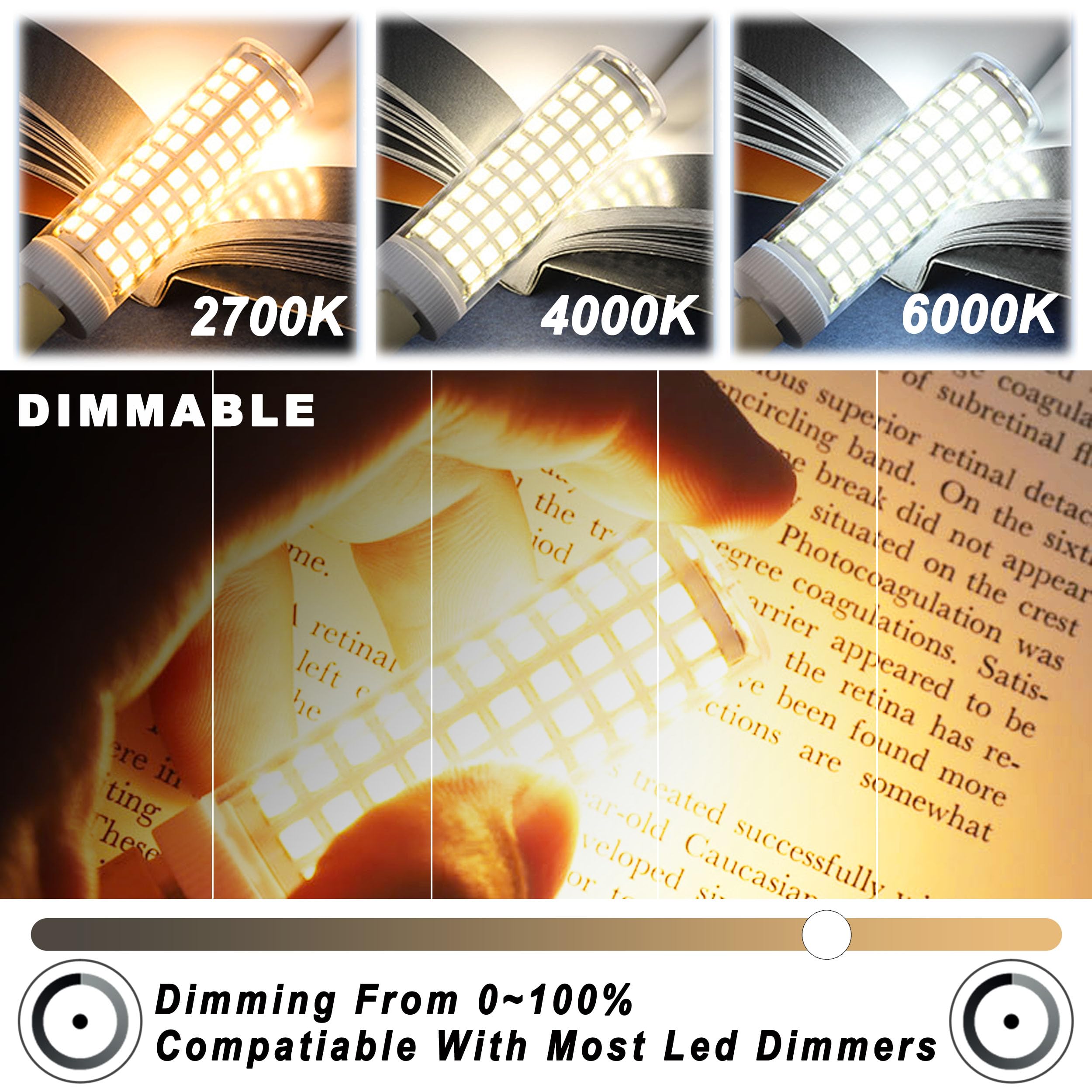 Alide Dimmable E12 100 Watt Equivalent Led Candelabra Bulbs C7,2700K Warm White,1000Lm T6 E12 10W Led Ceil Fan Light Bulbs For C
