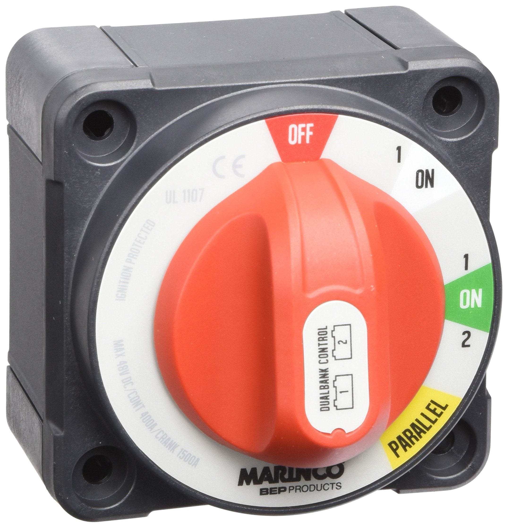 Bep Marinco Power Products Pro Installer Dual Bank Control Switch,Black Red