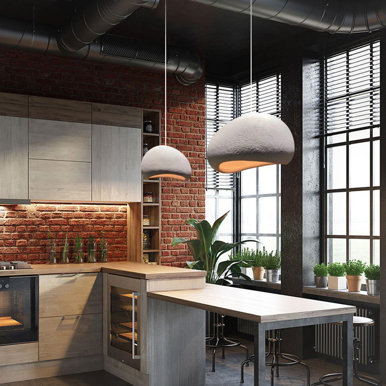 Jaymp 50Cm Modern Pendant Light For Dining Room Kitchen Island Hallway Restaurant Hanging Lamp E26 Base Japanese Wabi-Sabi Style