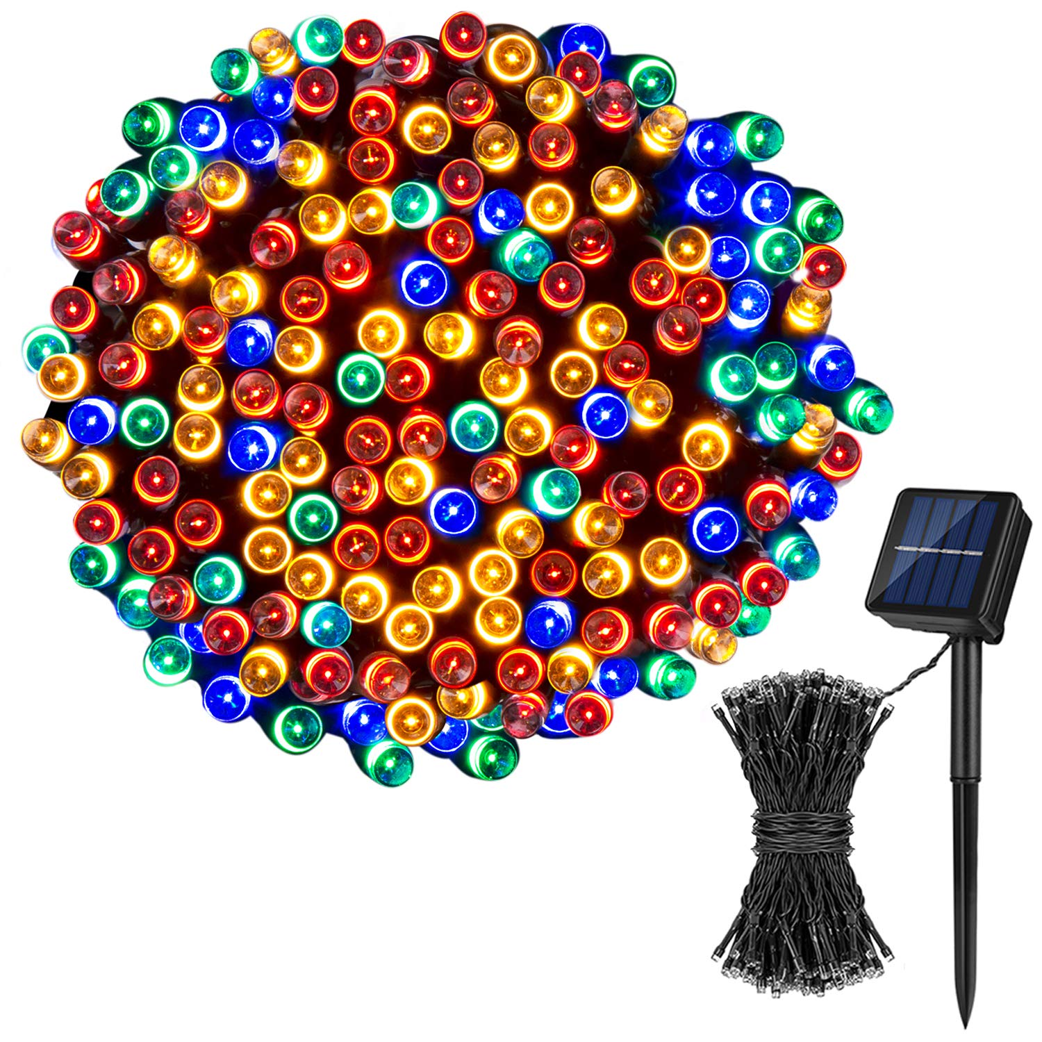 Koxly Solar String Lights,72FT 200 LED 8 Modes Solar Powered Christmas Lights Outdoor String Lights Waterproof Fairy Lights for