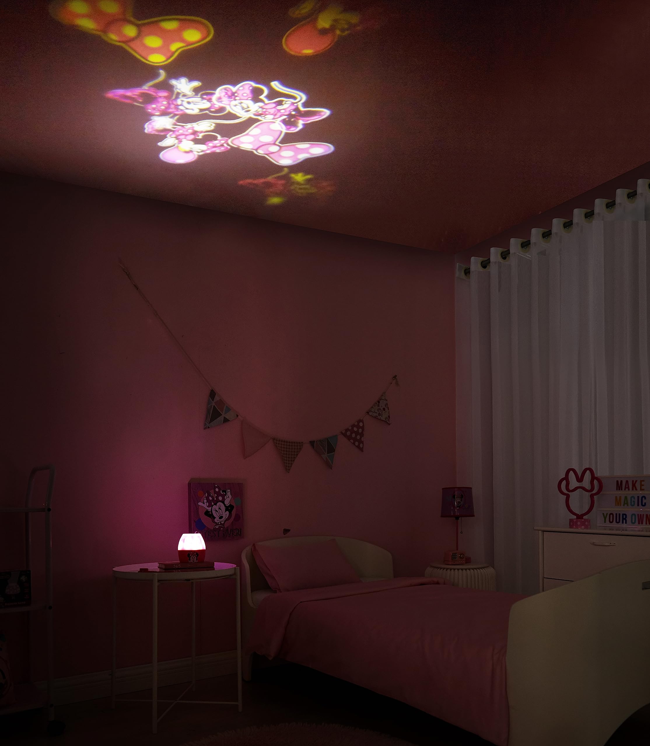 Idea Nuova Disney Minnie Mouse Scene Projection Kids Lamp And Nightlight