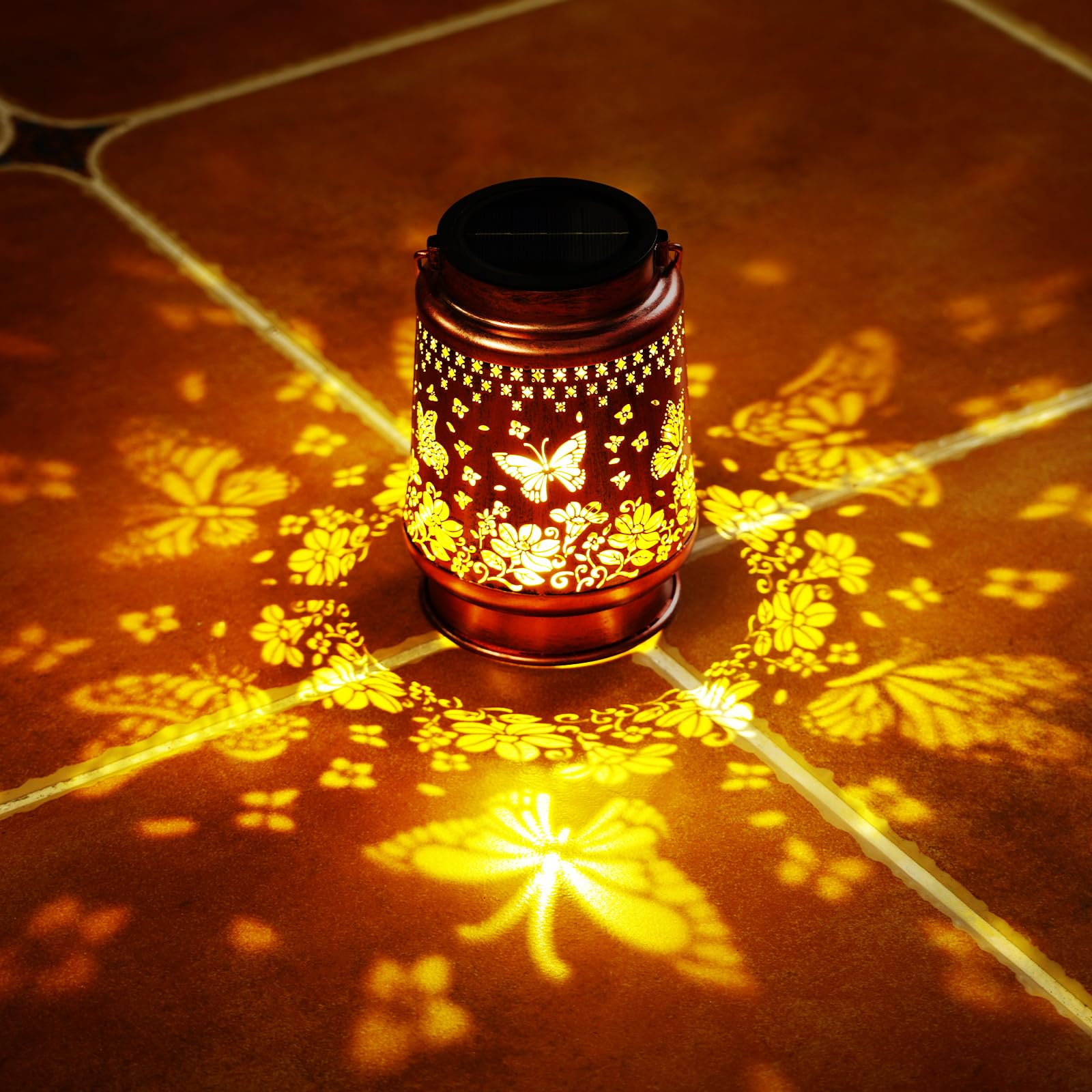 Homemory Christmas Gifts for Women Mom Grandma, Solar Lanterns Butterfly Lights Outdoor Waterproof Garden Decor, LED Hanging Sol