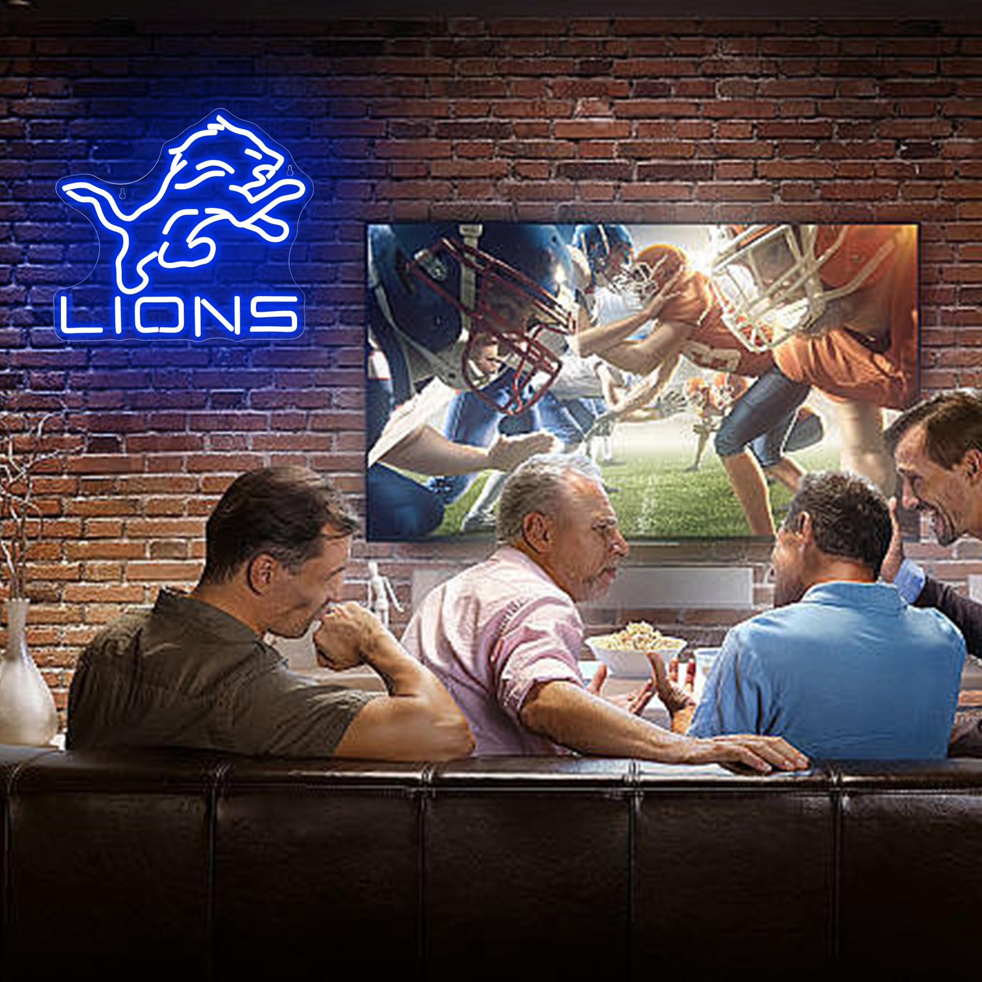 Football Neon Sign For Wall Decor Dimmable Lions Led Light Up Sign Football Sports Room Decor For Boys Bedroom Light Signs For Man Cave Club Gifts For Sports Fans Men Boys Size 14.6 * 13 Inch(Fmcp102)