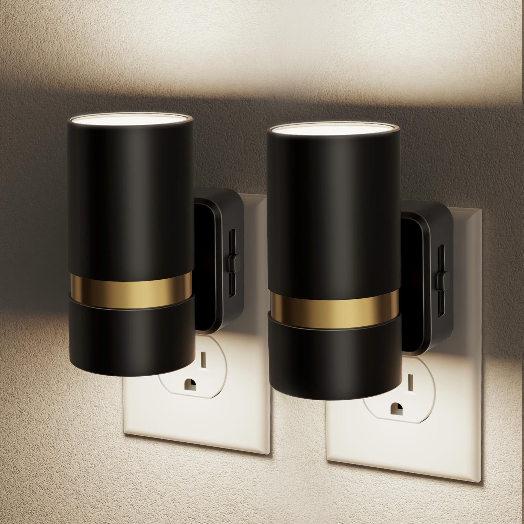 JandCase Night Lights Plug into Wall, Automatic Night Light with Dusk to Dawn, 2 Pack 0-100LM Dimmable Plug in LED Nightlight 50