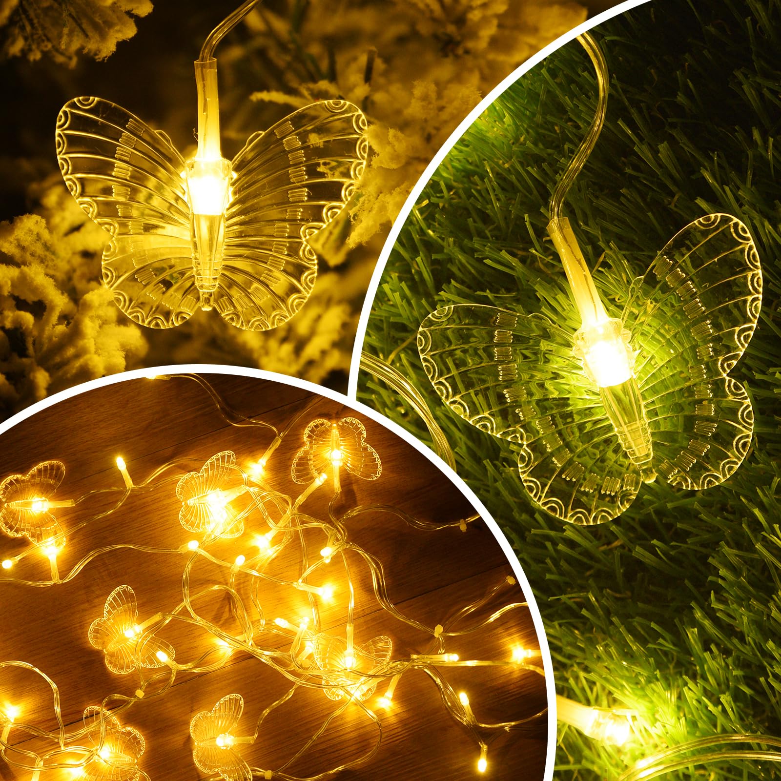 Dailyart Butterfly String Lights, 150 Led 20.9Ft Butterfly Curtain Lights 8 Modes Usb Power With Remote Control Butterfly Decorations For Bedroom, Room, Wall, Party, Ceiling, Wedding, Christmas