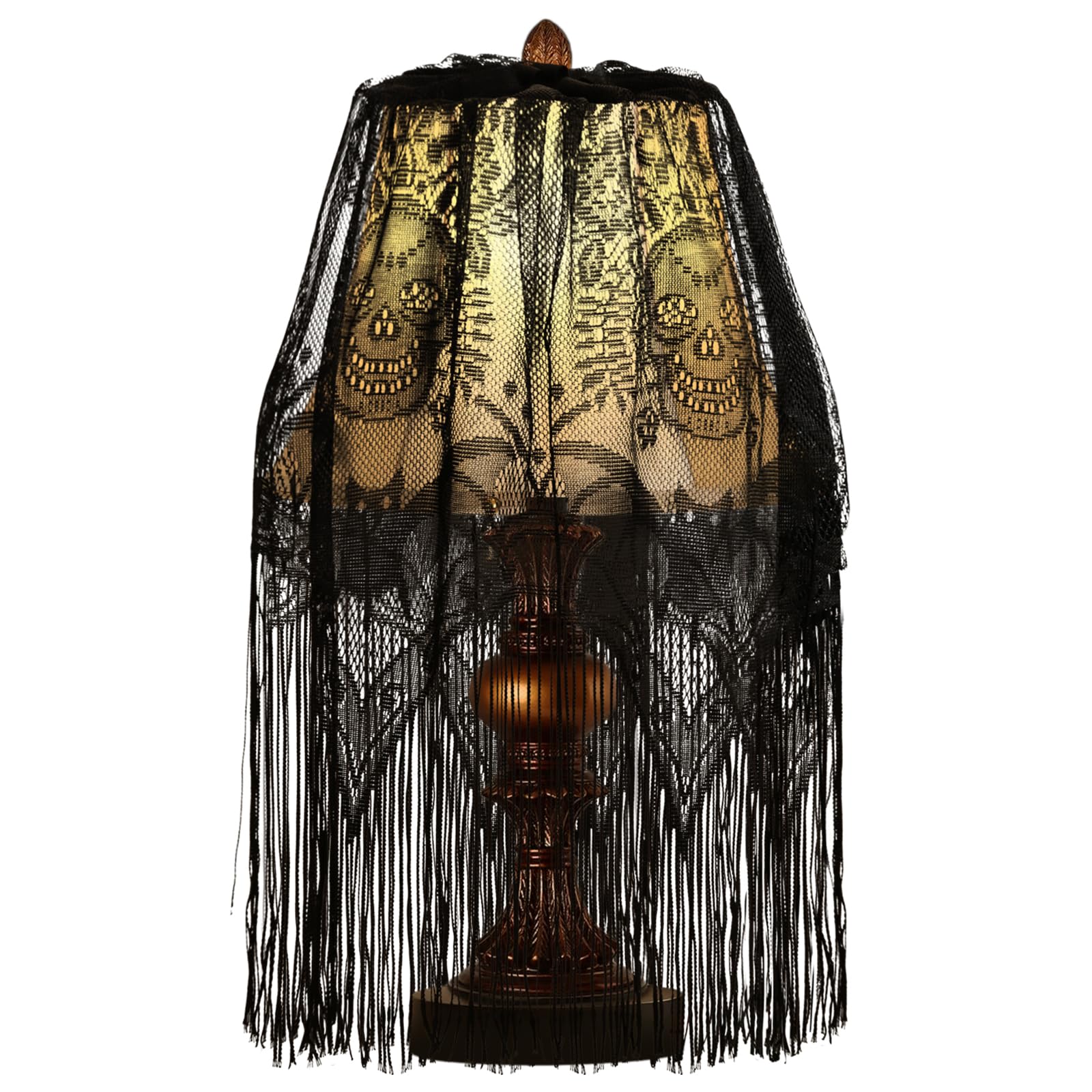 Halloween Decor Lamp Shade, 20 X 60 Inch Large Spider Web Lampshade, Black Lace Cover for Indoor and Outdoor Table Decorations