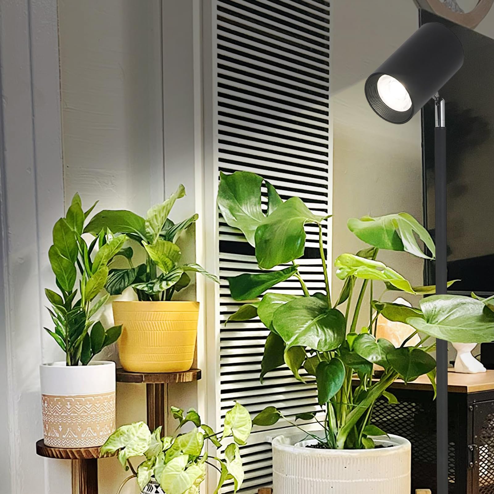 Hmvpl 40W Grow Lights Stand For Indoor Plants Full Spectrum  Standing Plant Light For Indoor Growing With Cob Plant Light Bulb  4/8/12H Timer  Tall Growth Floor Lamp For Large Plant (6 Level Height)