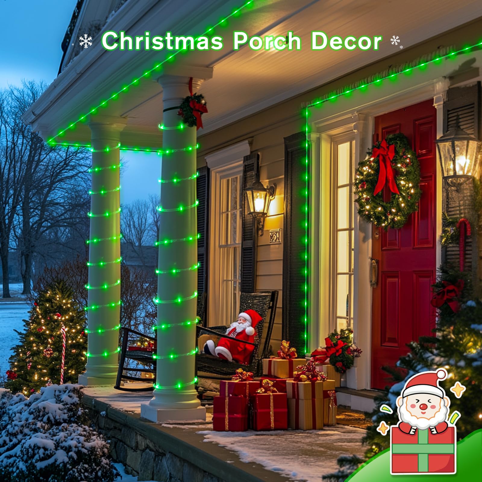 Jmexsuss 200 Led Green Lights String For St Patrick, Green Rope Lights Indoor Outdoor Waterproof, 66 Ft Green Christmas Lights Plug In For St Patrick Day Decoration Outside House Garden