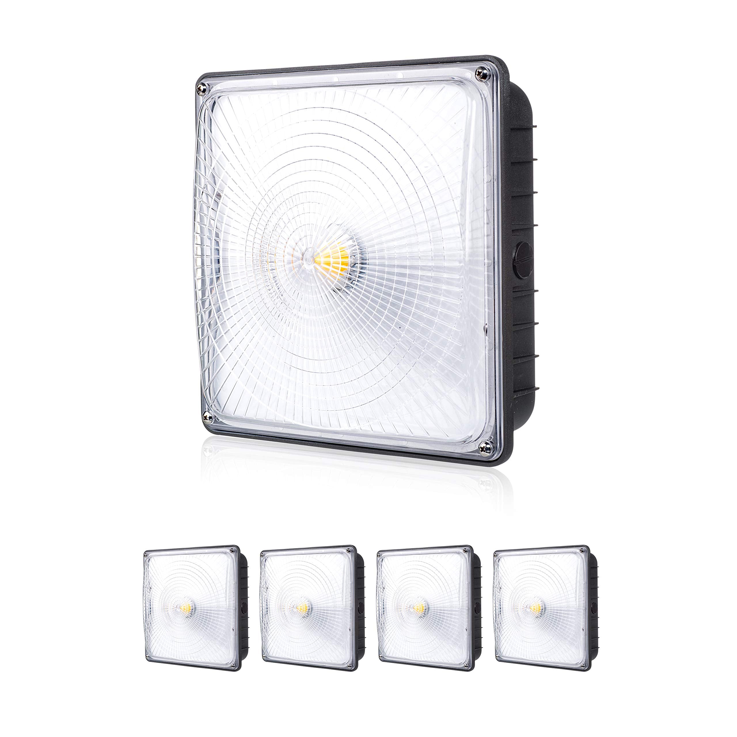 Parmida LED Canopy Light, 70W Dimmable, IP65 Waterproof, 9.6in x 9.6in, Bronze, Model PLED-CNP70W5K-