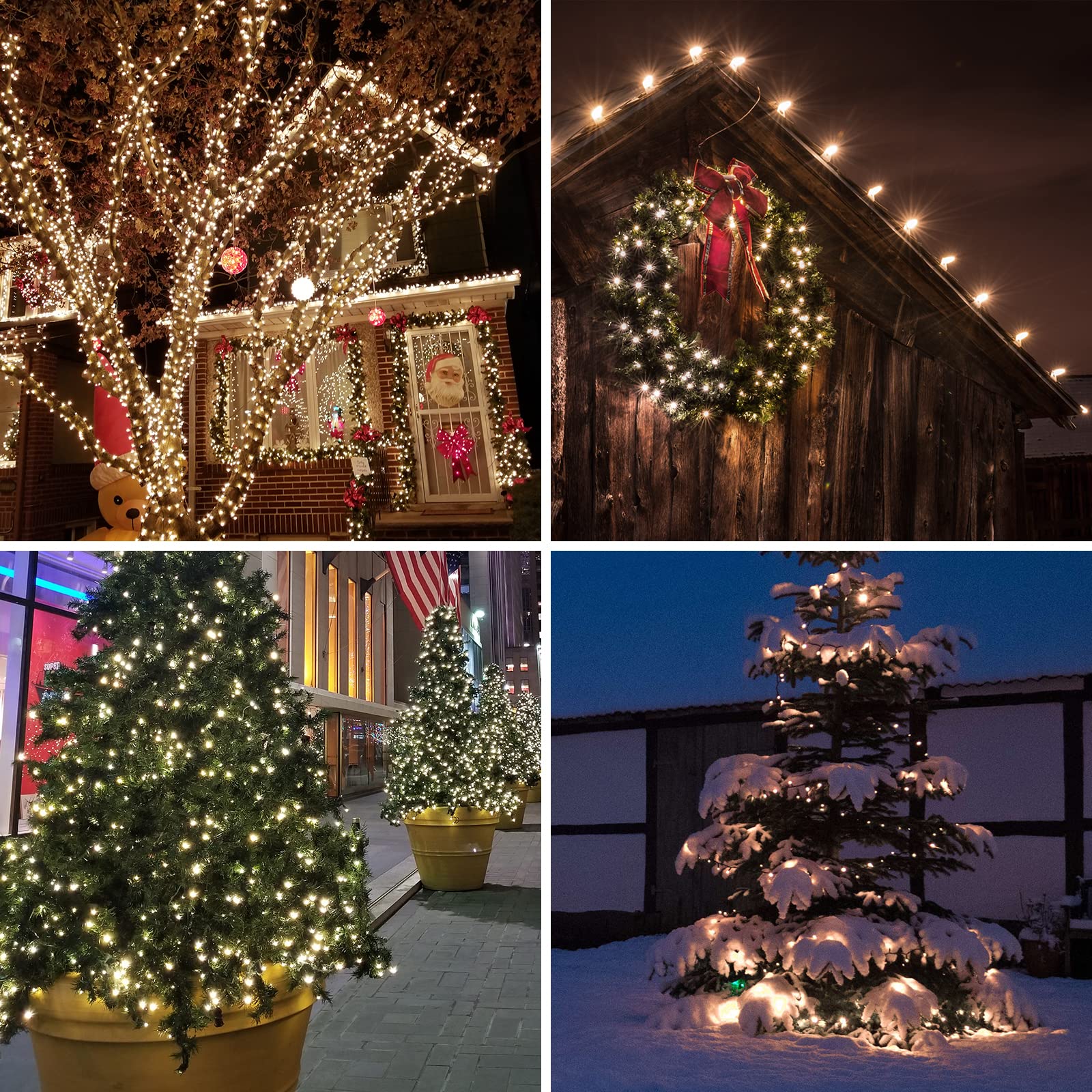 GLOWNOVA 300 Mini Clear Incandescent String Lights - Green Wire, Plastic, Indoor Christmas Party Decoration, Model HP-150-3/SB