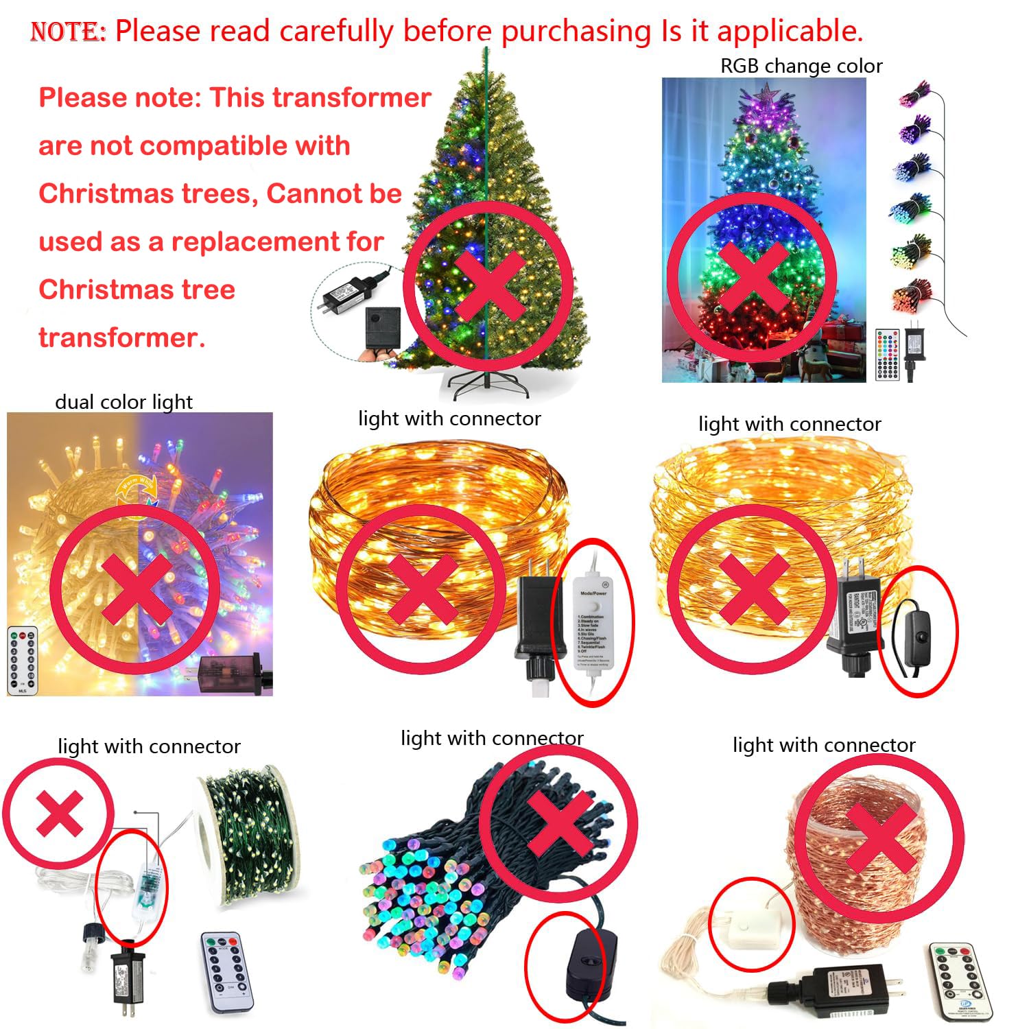 Dreamworth 8 Mode LED Transformer 30V Power Supply Adapter - Black, Model JT-EL/FC300V0200, Compatible with String Lights