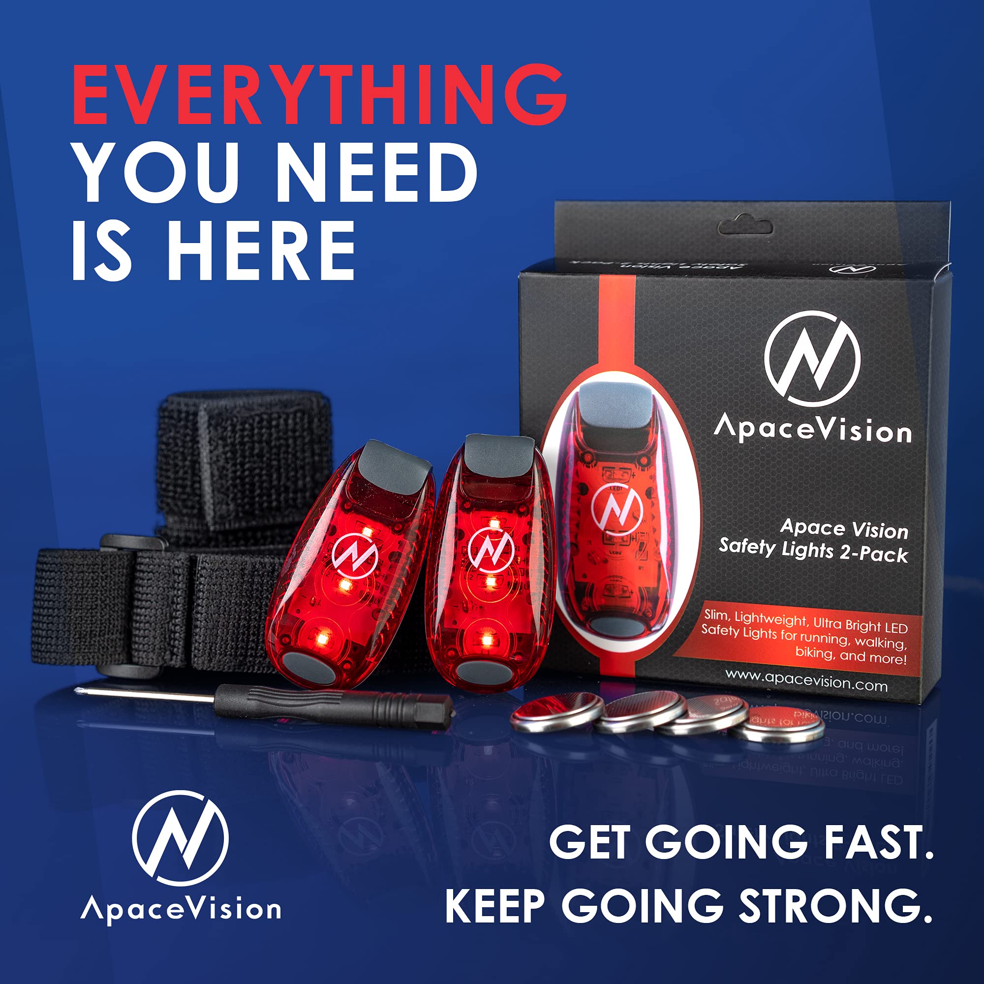 Beaconbright Led Safety Light (2 Pack) - Clip On Strobe/Running Lights For Runners, Dog, Bike, Walking, Boat, Kayak, Stroller An