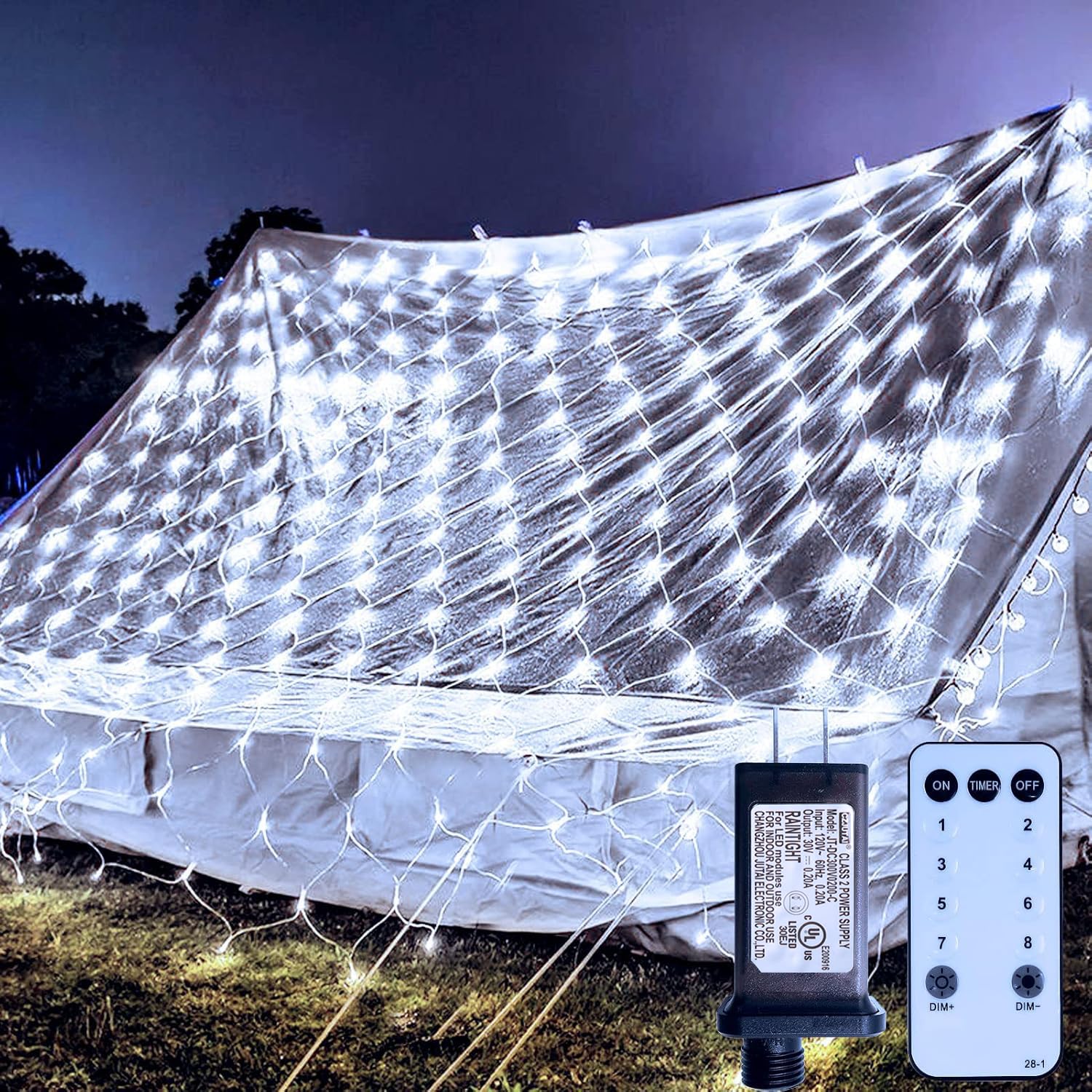ZAIYW 660 LED Net Lights 20Ft x 13Ft Large Christmas Net Lights Plug in  Waterproof Outdoor Mesh Lights with Remote Control Timer for Bushes Garden Tree Holiday Decor (Cool White)