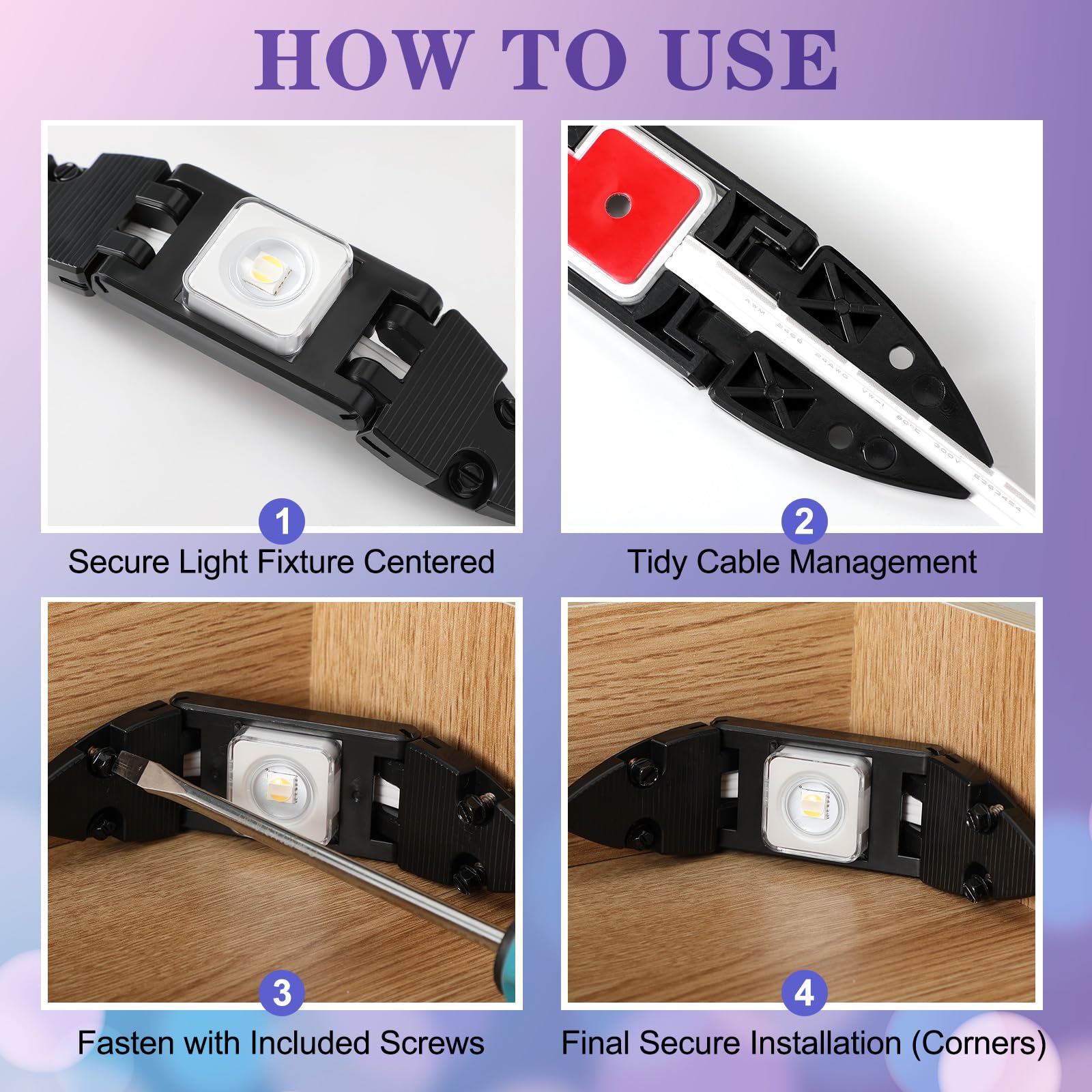 Cinnvoice 6 Pack Gable Light Clips Compatible with Govee H705 H805 Permanent Outdoor Lights 2 with Screws a Variety of Roof Pitc