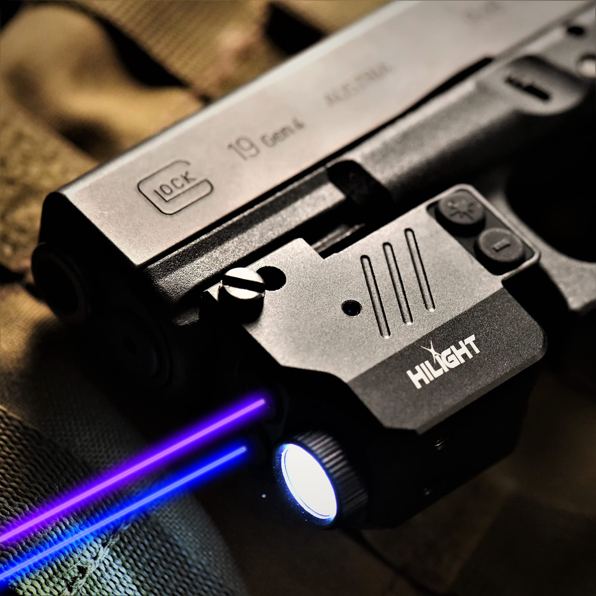 HiLight P3PBL Laser Light Combo - 500 Lumens, Rechargeable, Hard Anodized Aluminum, Blue & Purple
