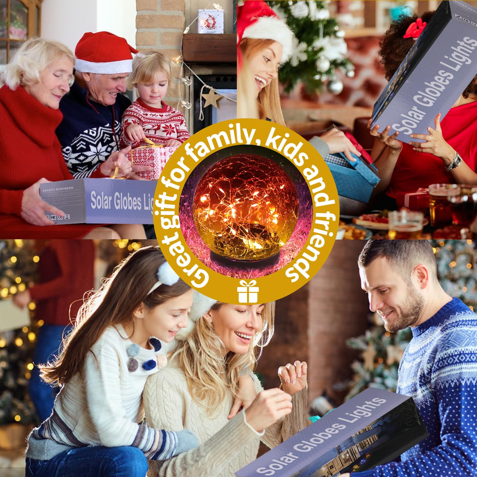 Jkimk Solar Globe Lights Outdoor Waterproof-Solar Balls For Garden-Cracked Glass Ball Solar Lights Outdoor-Solar Orbs For Outsid