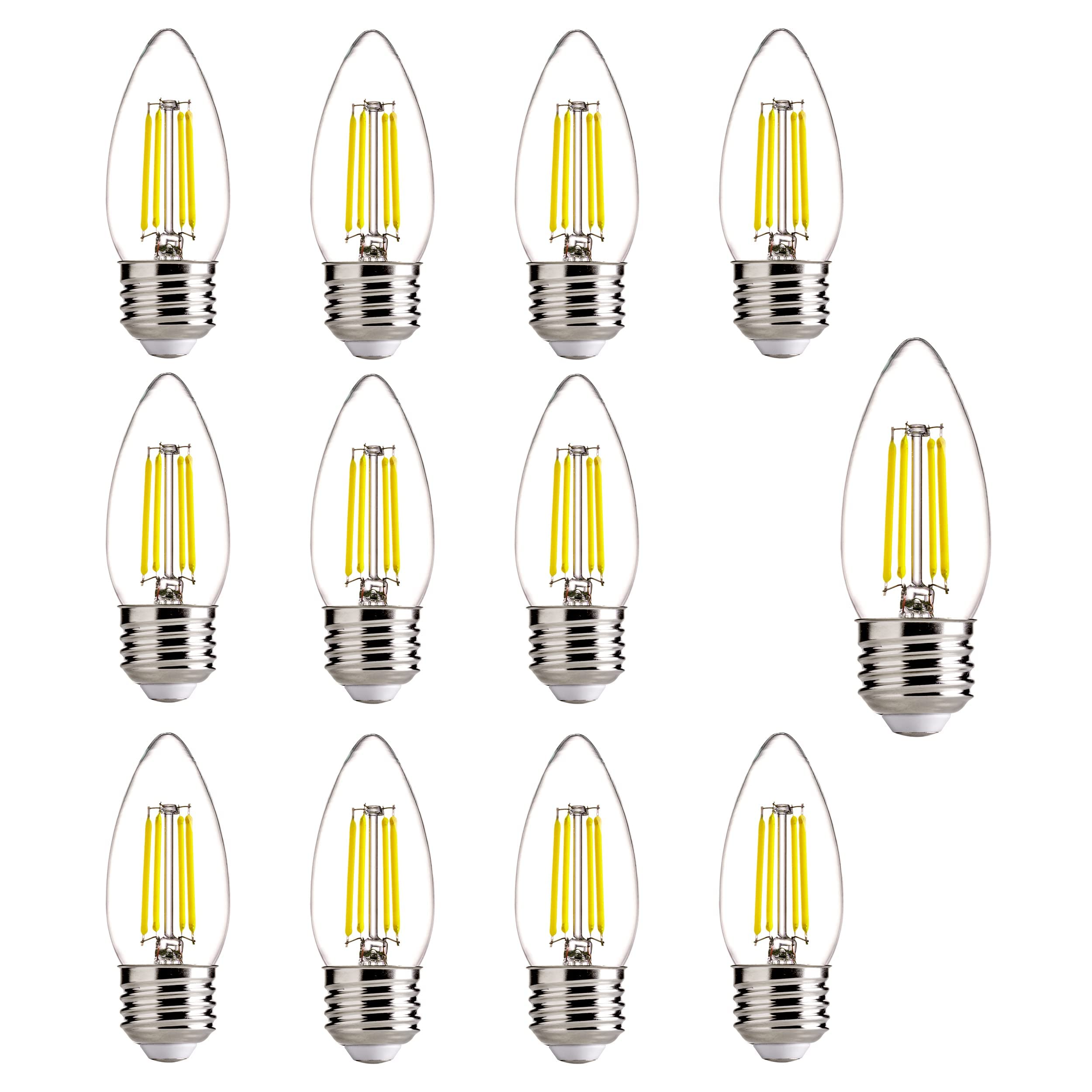 Alampever 60W Dimmable B11 Led Candelabra Light Bulbs, 5000K Daylight, 