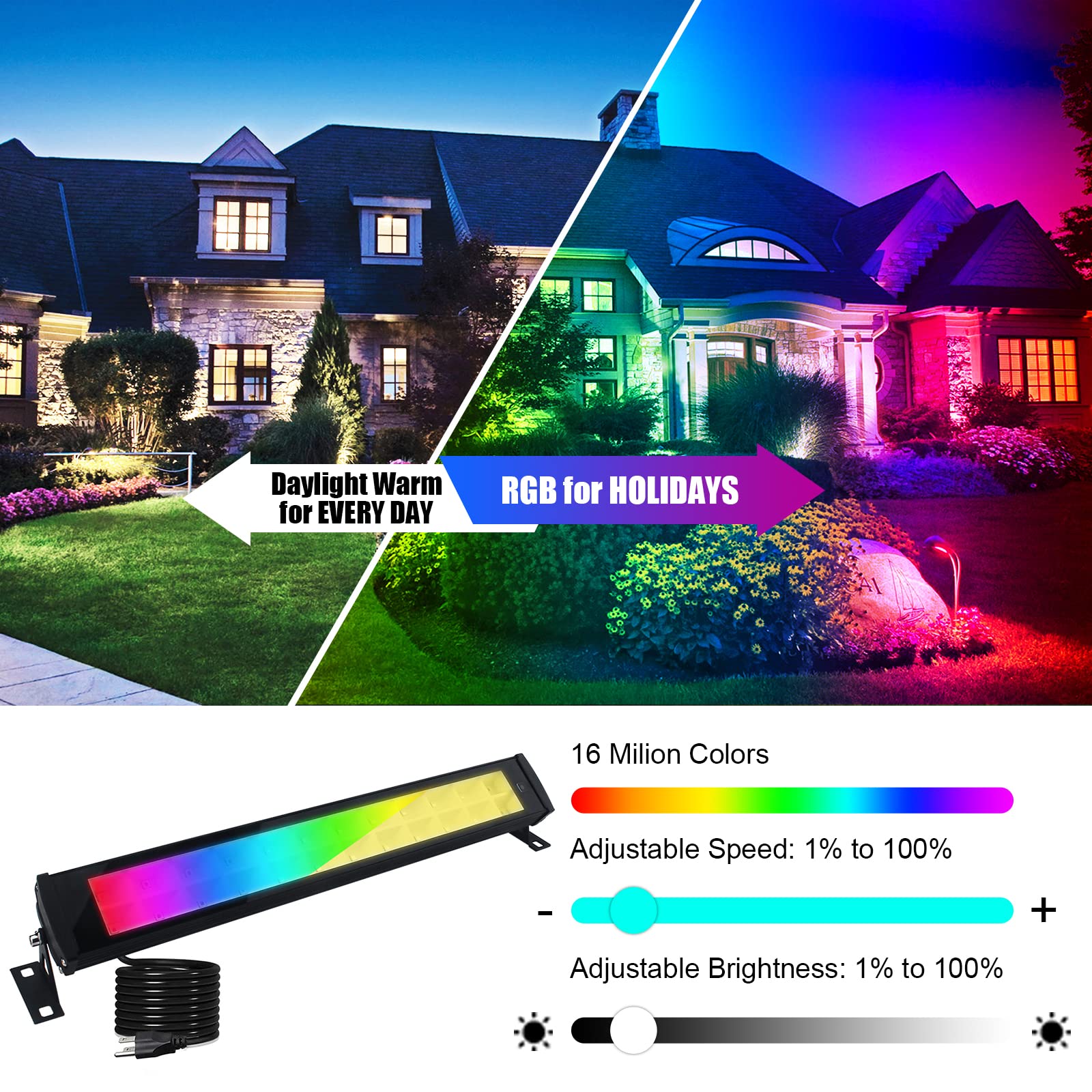 Indmird 50W Rgb Wall Washer Light With Remote & App Control - 16 Million Colors & Music Sync
