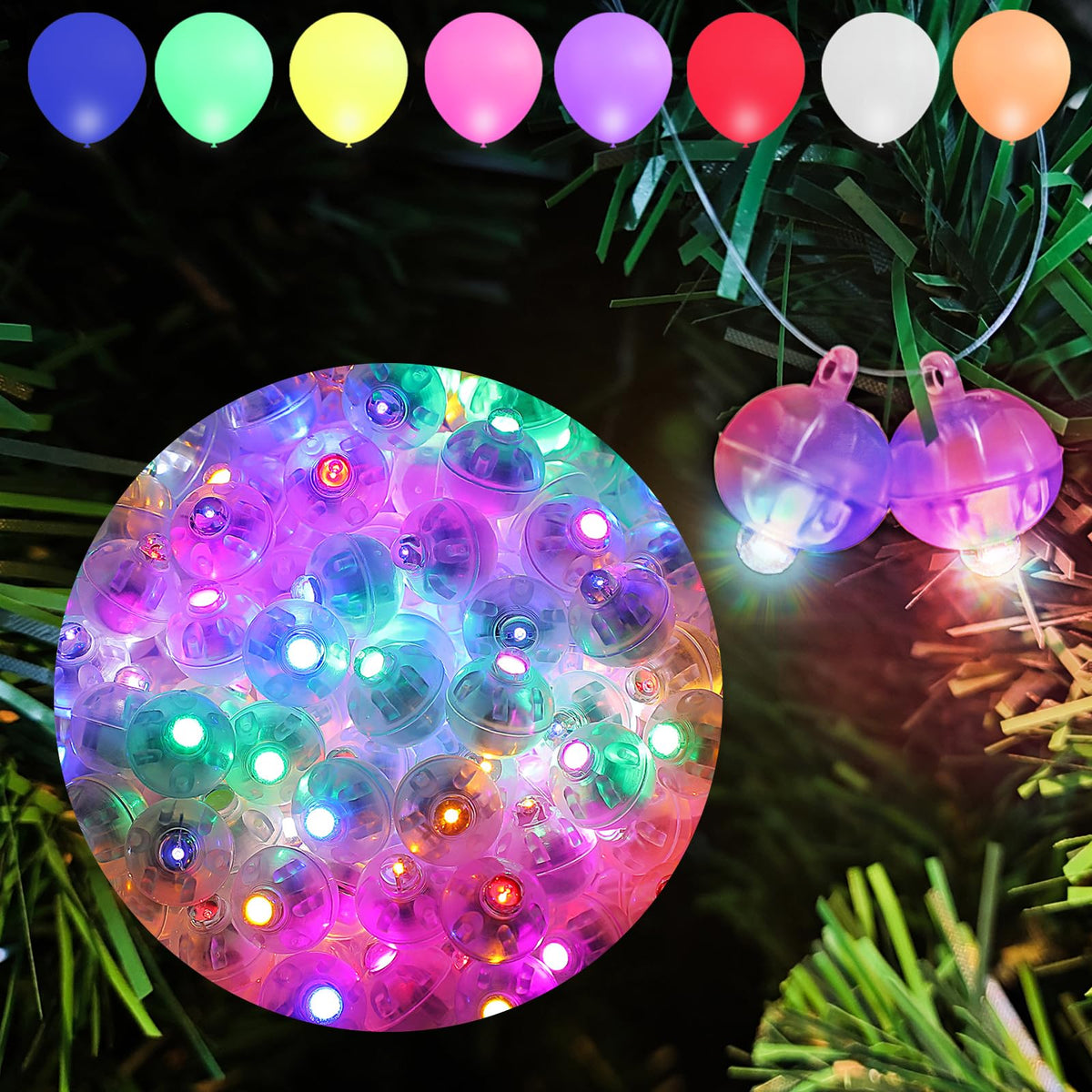 Aogist 100Pcs Mini Lights,Long Standby Time Waterproof Led Balloon Light,Battery Powered,Ball Lamp For Balloon Paper Lantern Bir