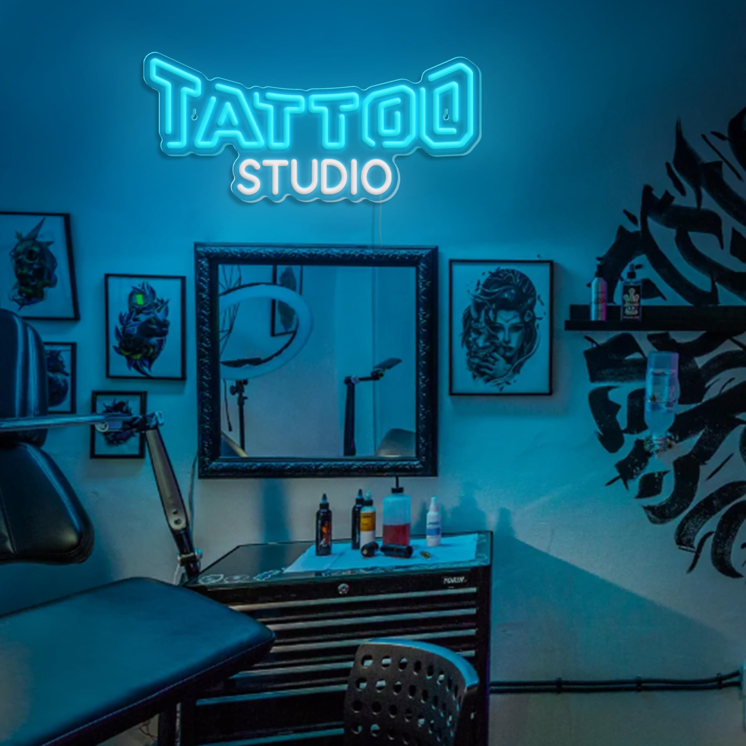 Tattoo Neon Sign Dimmable Tattoo Studio Neon Light For Tattoo Salon Studio Shop Business Logo Bedroom malt-inspired Bar Pub Garage Man Cave Decor Usb Powered Christmas Birthday Gift