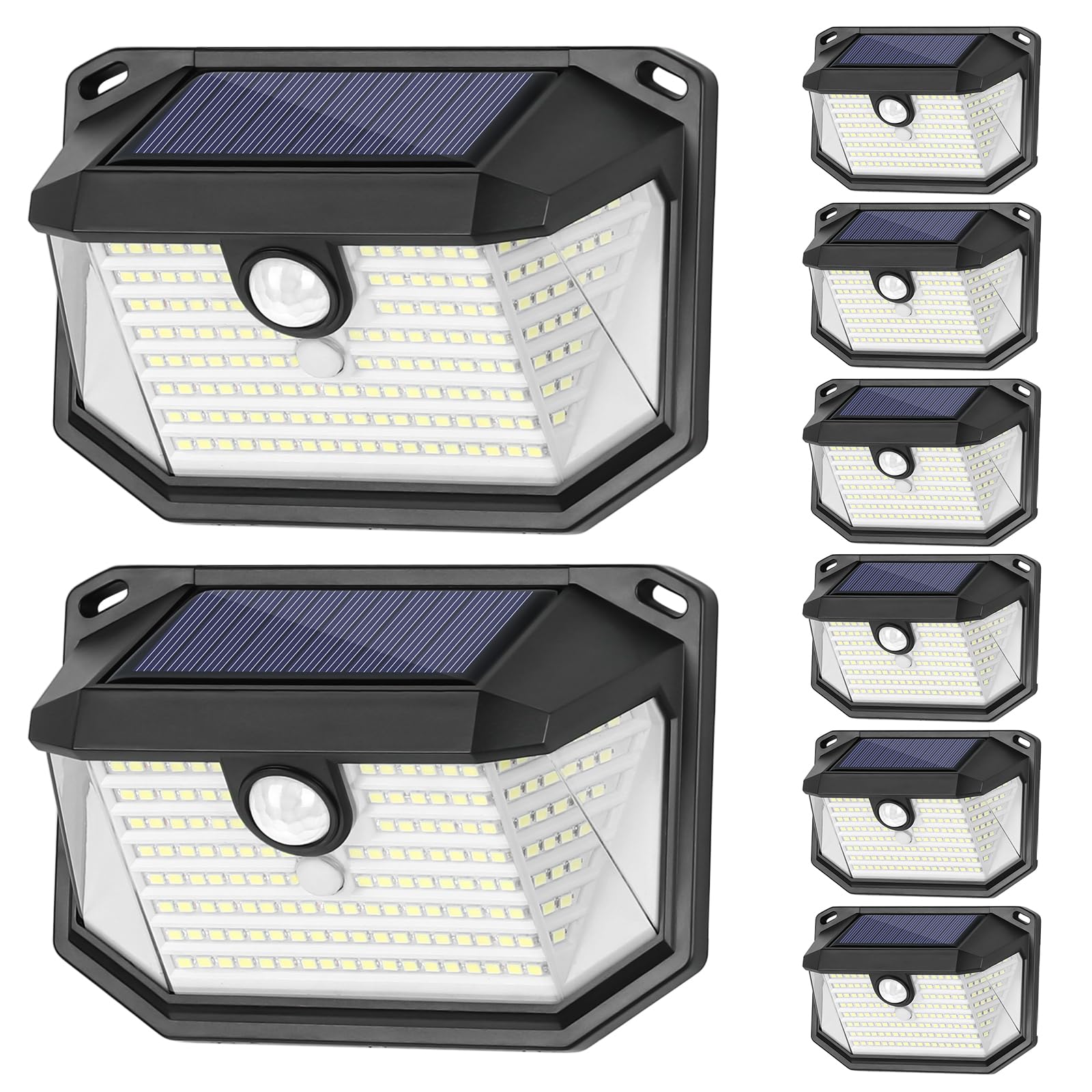 Solar Outdoor Lights, 8-Pack Super Bright 178 LEDs Motion Sensor Wall Light with 270? Wide Angle & 3 Modes, Waterproof Solar Pow