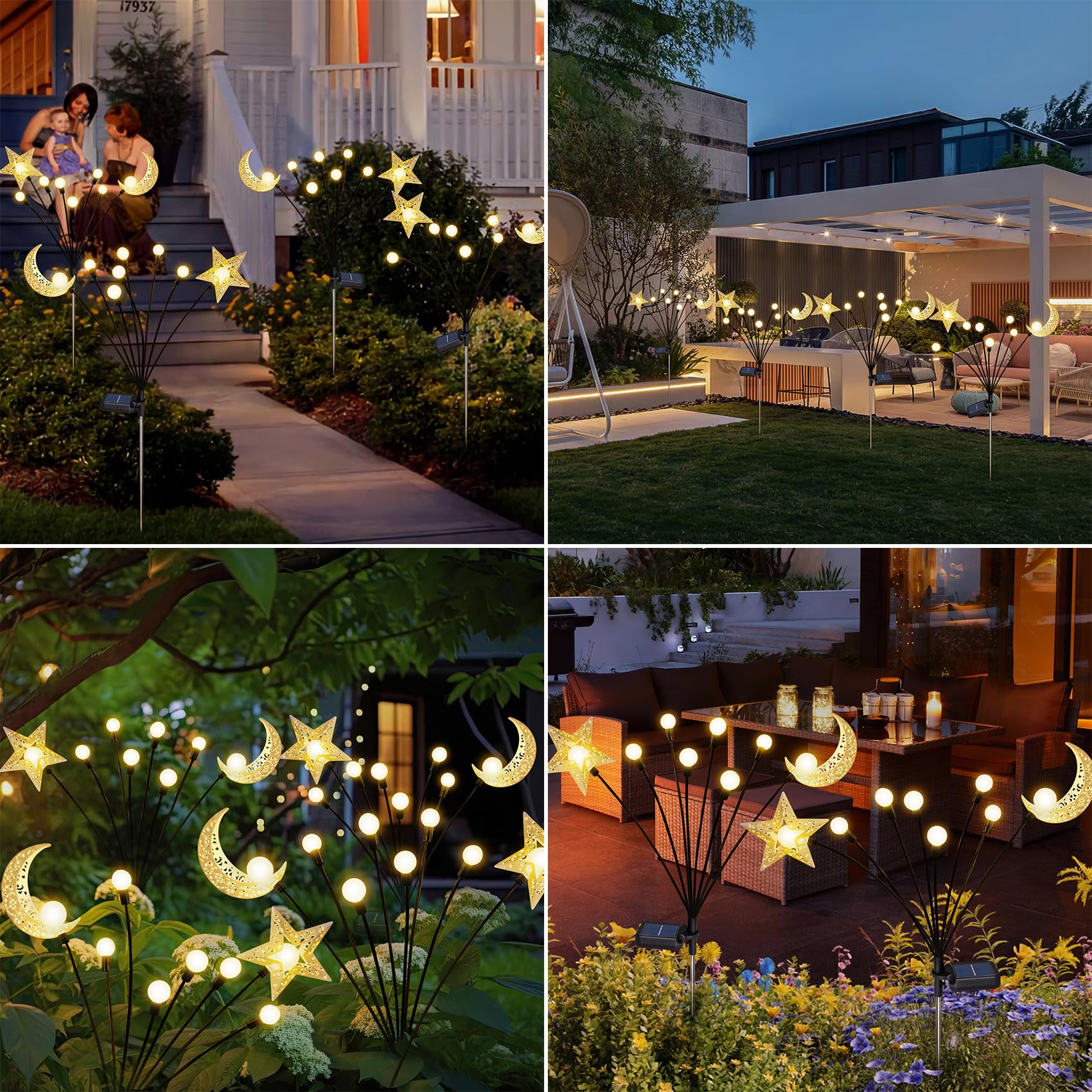 TAKE ME Solar Firefly Lights - Waterproof Pathway Decor, 2 Packs, Warm White, Model TAKE ME-369001