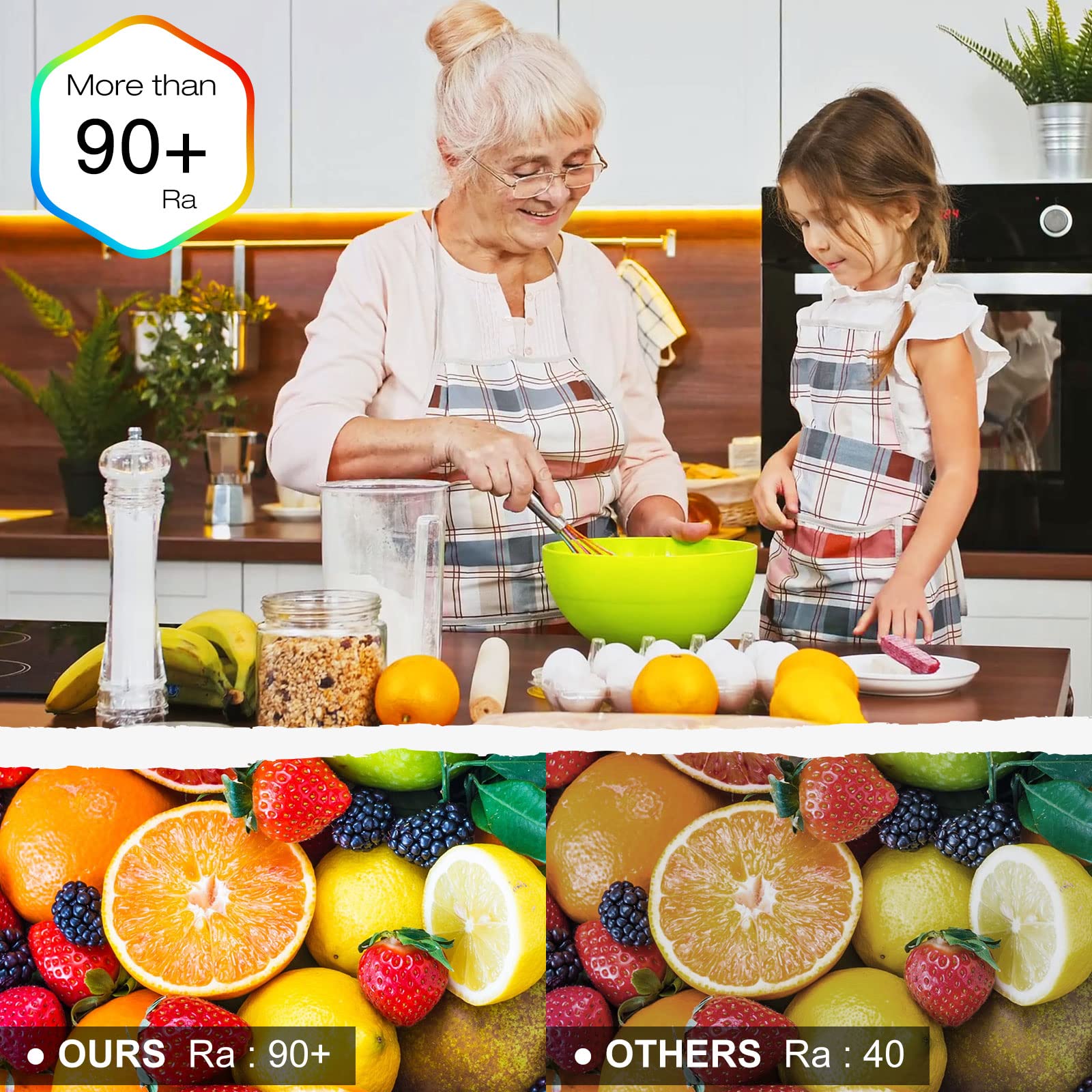 EMITEVER COB LED Strip Lights, 32.8ft, Warm White 2700K, 5120 LEDs, Vinyl, UL Listed, DC 24V, 400+ Lumens