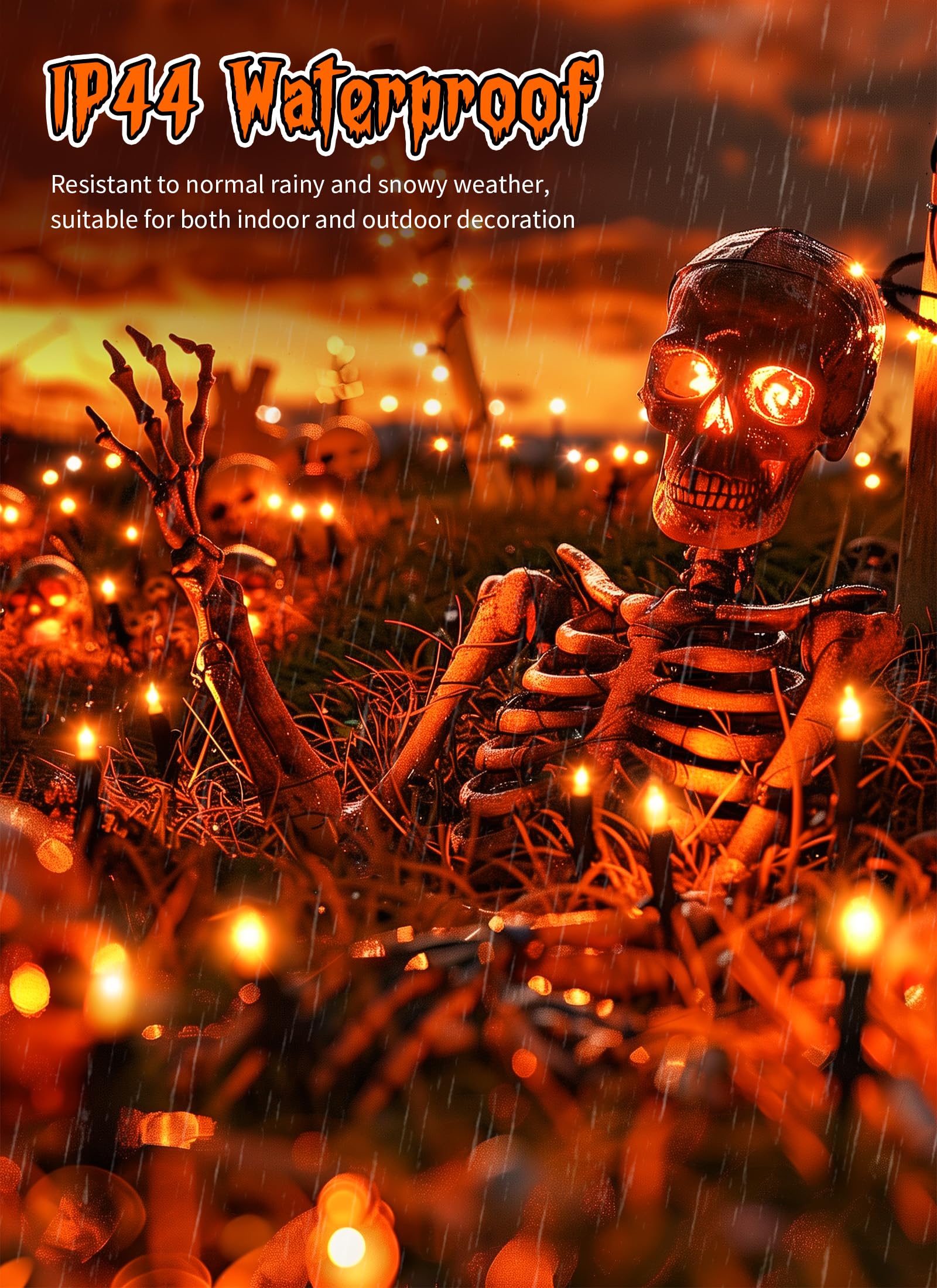 Brightown 2 Pack Orange Halloween Mini String Lights, 100 Count Incandescent Bulbs, 13 Feet, Indoor/Outdoor Decoration