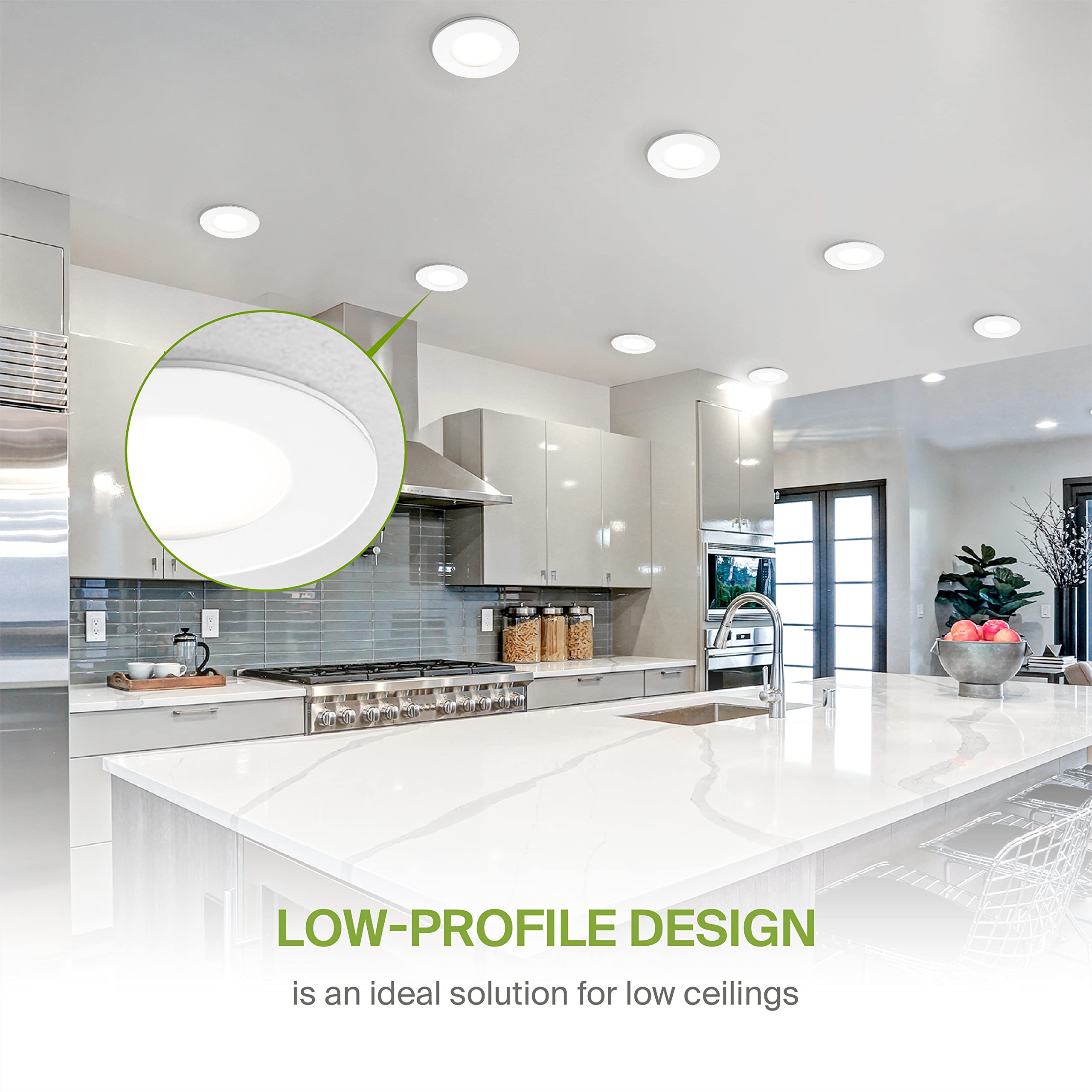 Asd 6 Pack 3 Inch Led Recessed Light 6W  5 Cct 2700K-5000K Cri90+  Ic Rated Ultra Thin Dimmable Ceiling Lights With J Box  Canless Wafer Downlight  Round Slim Panel Lighting  Ul Energy Star  White