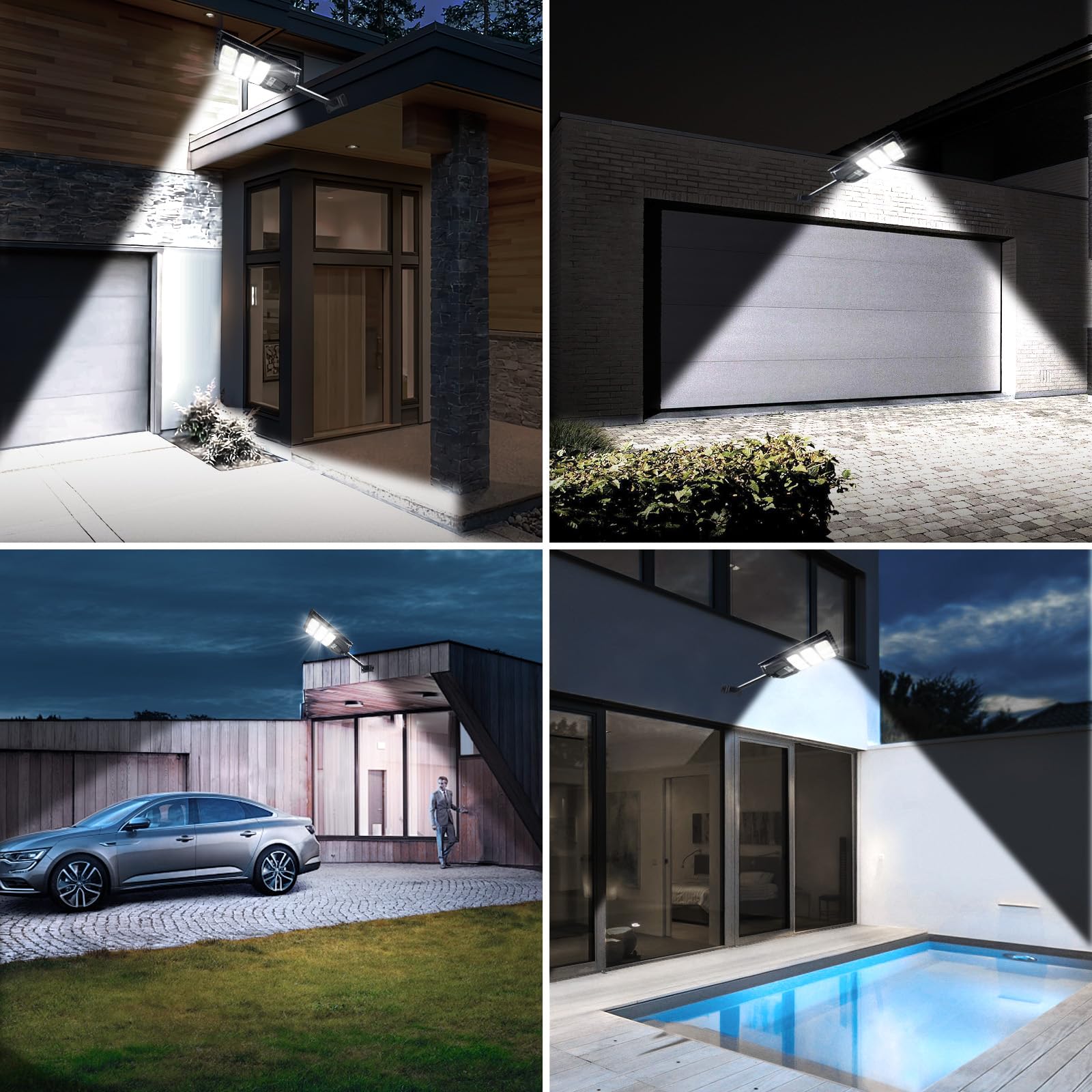 Fowseek Solar Street Lights Outdoor, 6500K Solar Lights Outdoor Waterproof With Motion Sensor, Flood Security Lights With Remote