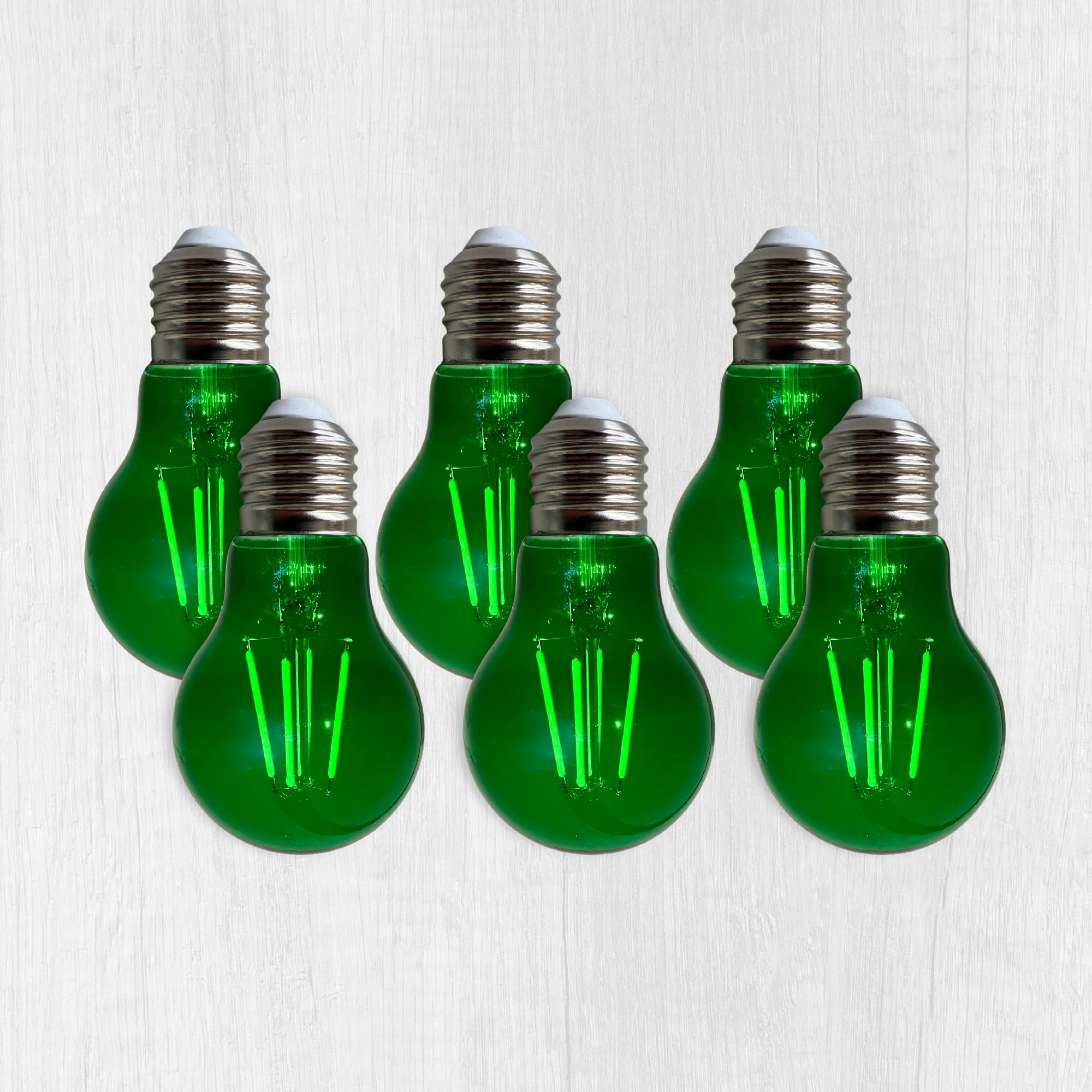 Whfialux A19 Edison Led Green Filament Light Bulbs, 4W, Colored Glass, E26 Base, Indoor/Outdoor, Porch, Decoration, Party, Holid