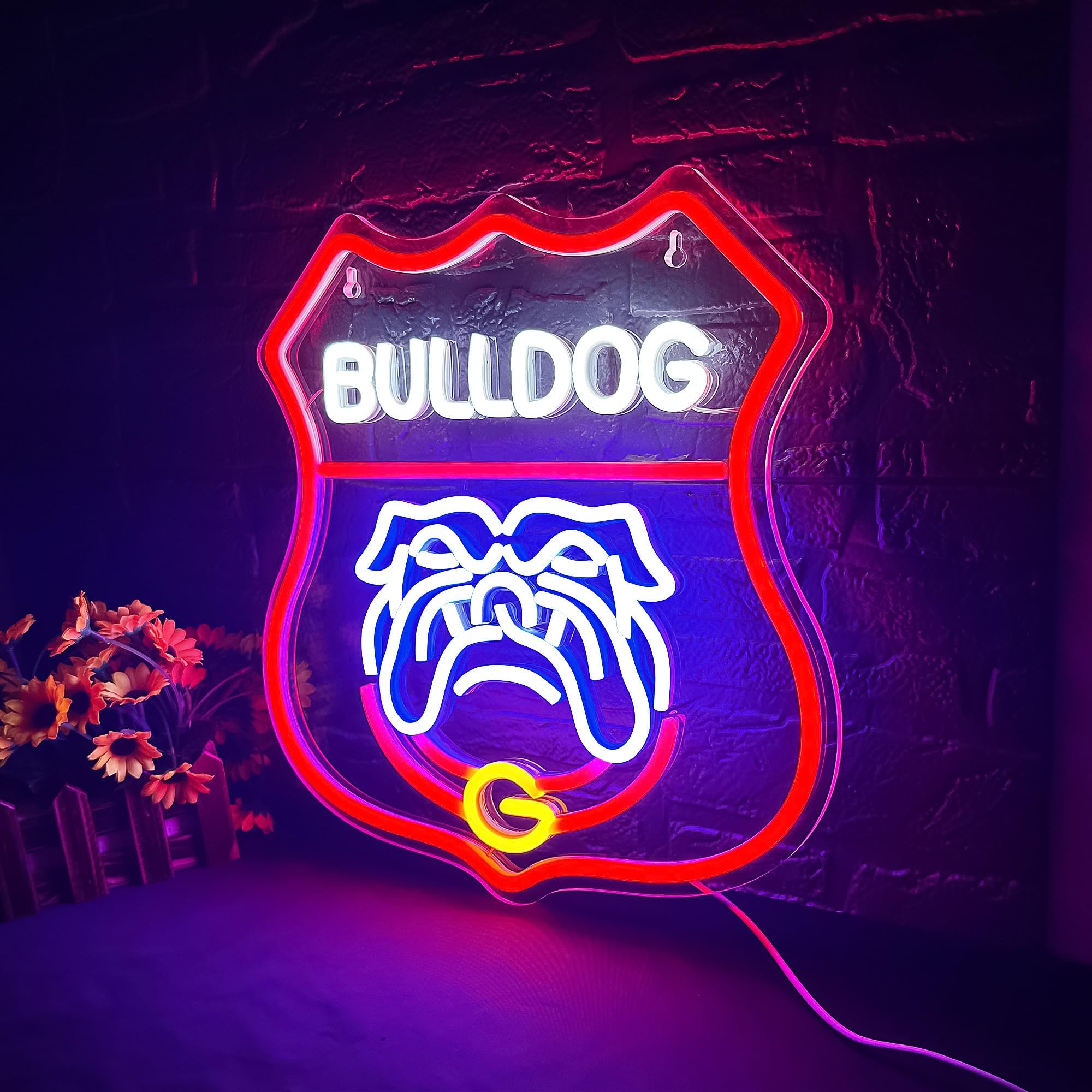 LALAON University Neon Sign LED Wall Decor for Football Team, Green, 10.5x11.8in, Model ZKXD10001, USB Powered
