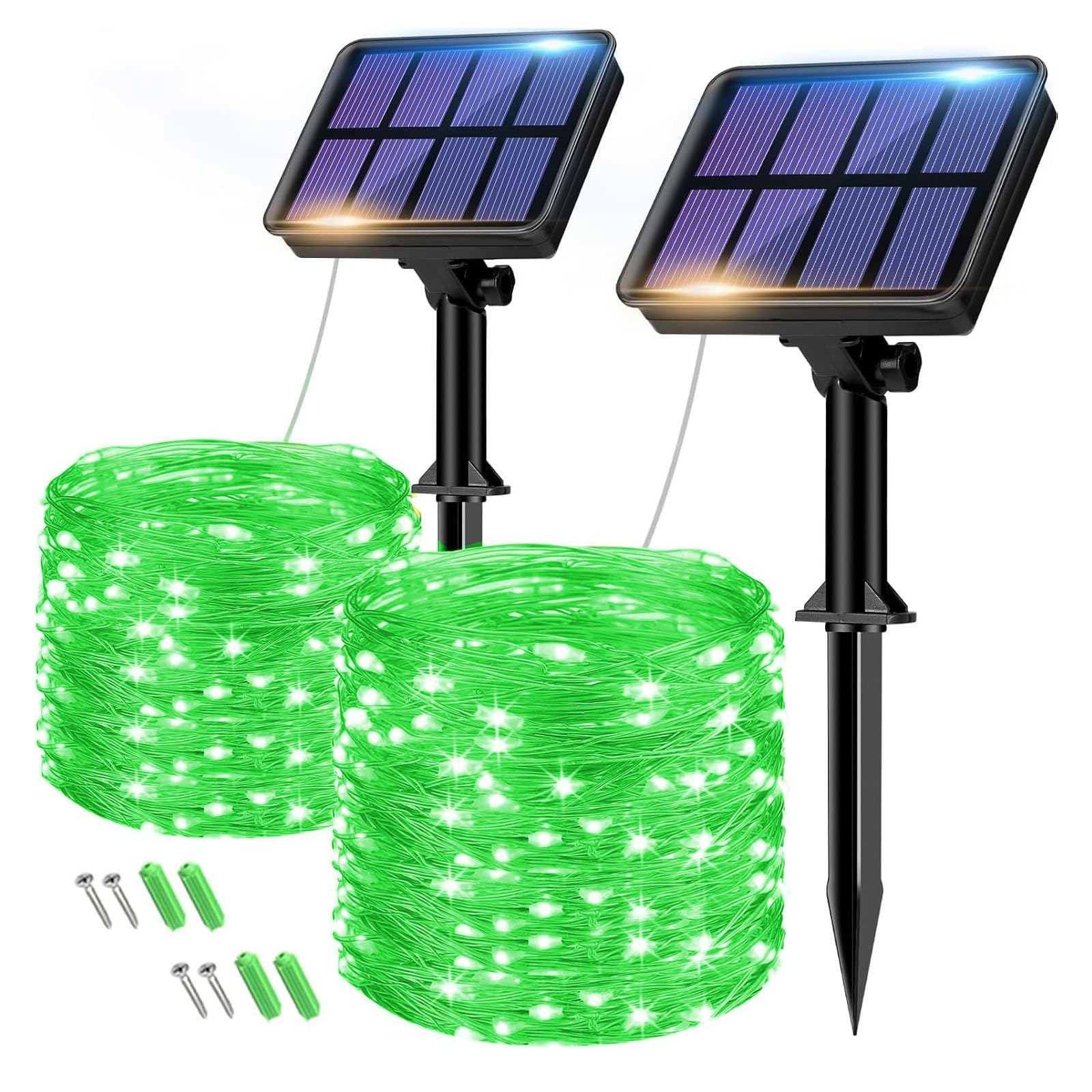 Btfarm 2 Pack Solar String Lights Outdoor, 160Led 66Ft Halloween Solar Fairy Lights Outside Waterproof, 8 Modes Solar Powered Tw