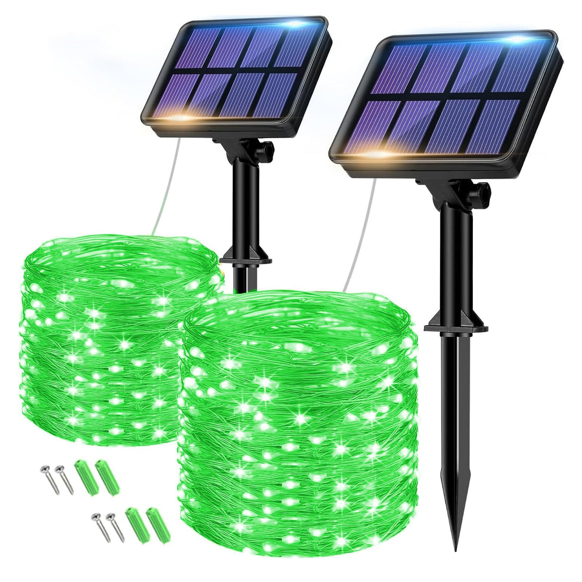 Btfarm 2 Pack Solar String Lights Outdoor, 160Led 66Ft Halloween Solar Fairy Lights Outside Waterproof, 8 Modes Solar Powered Tw