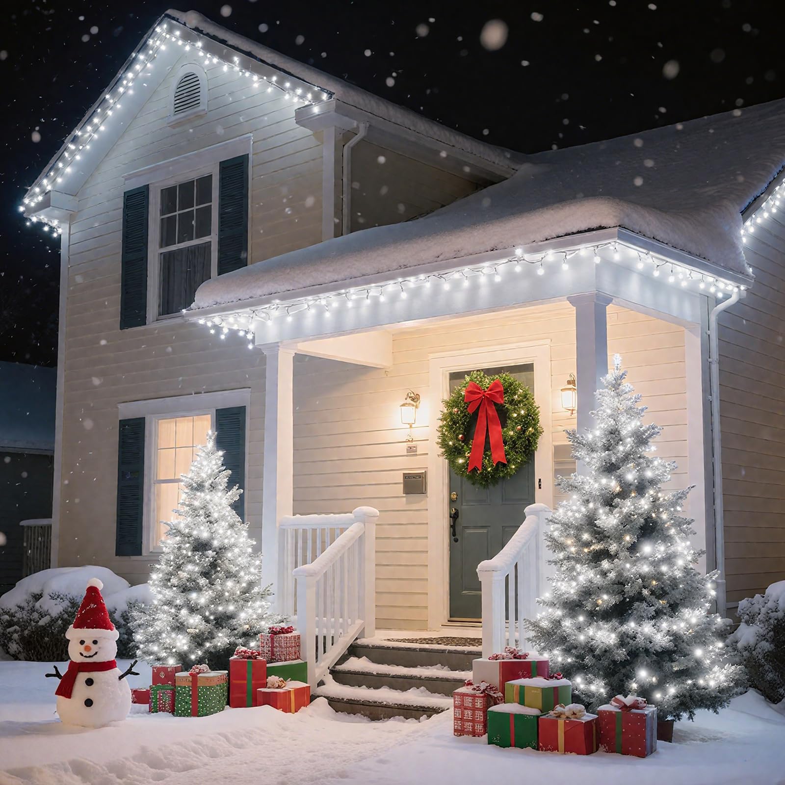 Vtechology 500 Led White Christmas Tree Light Plug In 170Ft Connectable Christmas Lights With 8Modes Ul Certified Outdoor Indoor For Halloween Tree Yard Holiday Party Decor