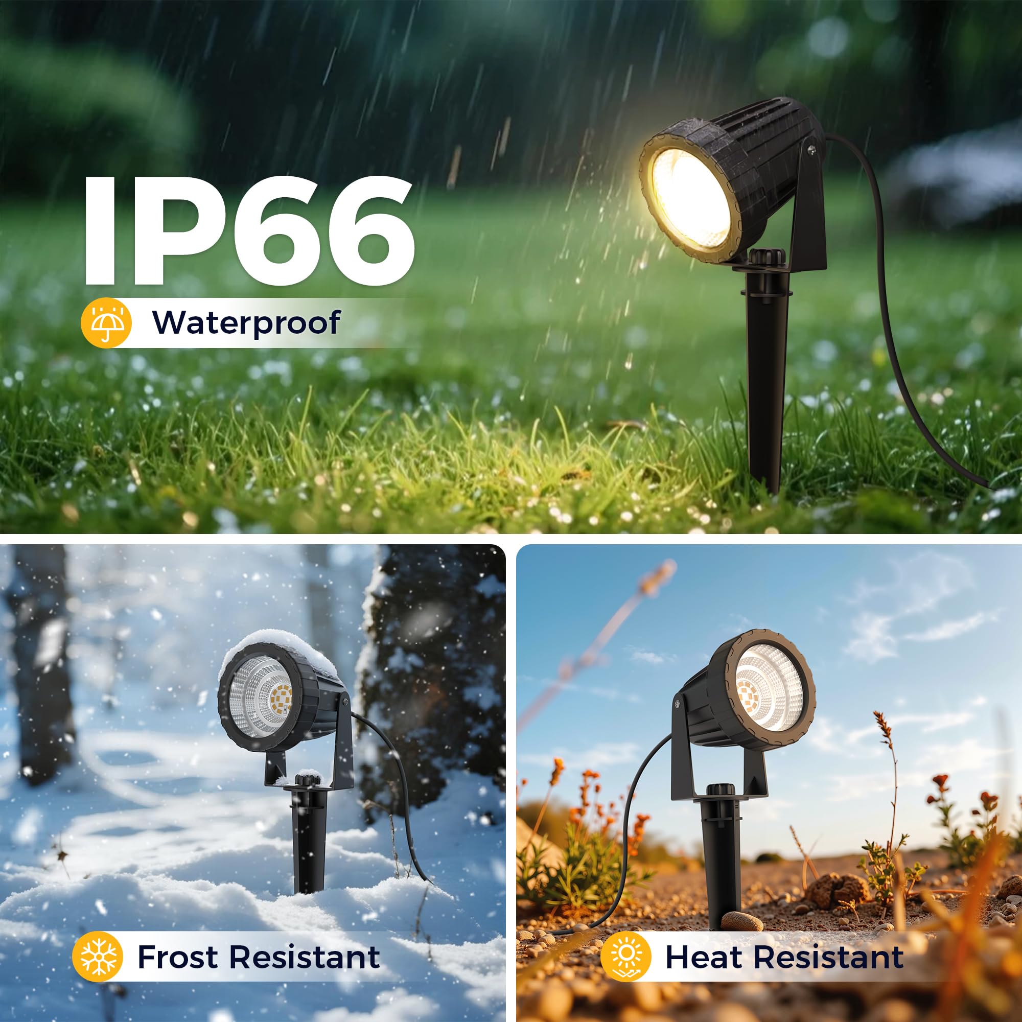 L Lohas Led 12W Dusk To Dawn Outdoor Lighting  Auto On/Off 3000K Landscape Outdoor Spotlight  Ip66 Waterproof Plug In Spot Lights For Yard  Garden  House  Pathway  Plant(4 Pack)