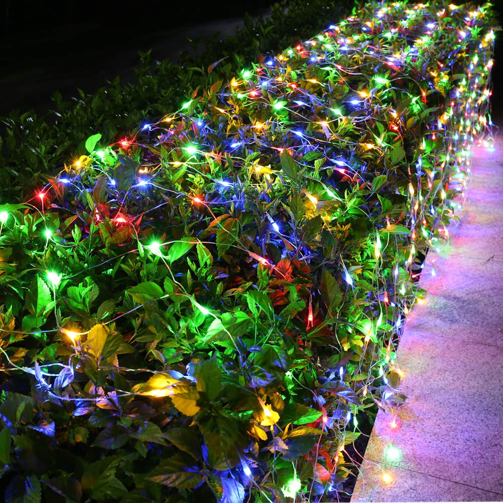 Joomer Christmas Net Lights - 2PACK 12FT x 5FT 360 LED Plug-in Mesh Lights, Waterproof with 8 Modes, Timer, Connectable for Bush