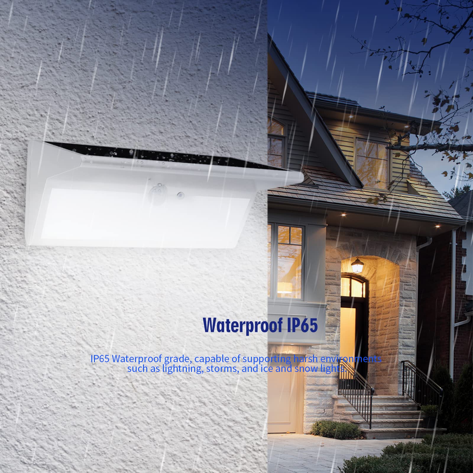 Mhazdze Solar Motion Sensor Lights, 800Lm 46Led, Ip65 Waterproof, 4 Modes For Outdoor Use