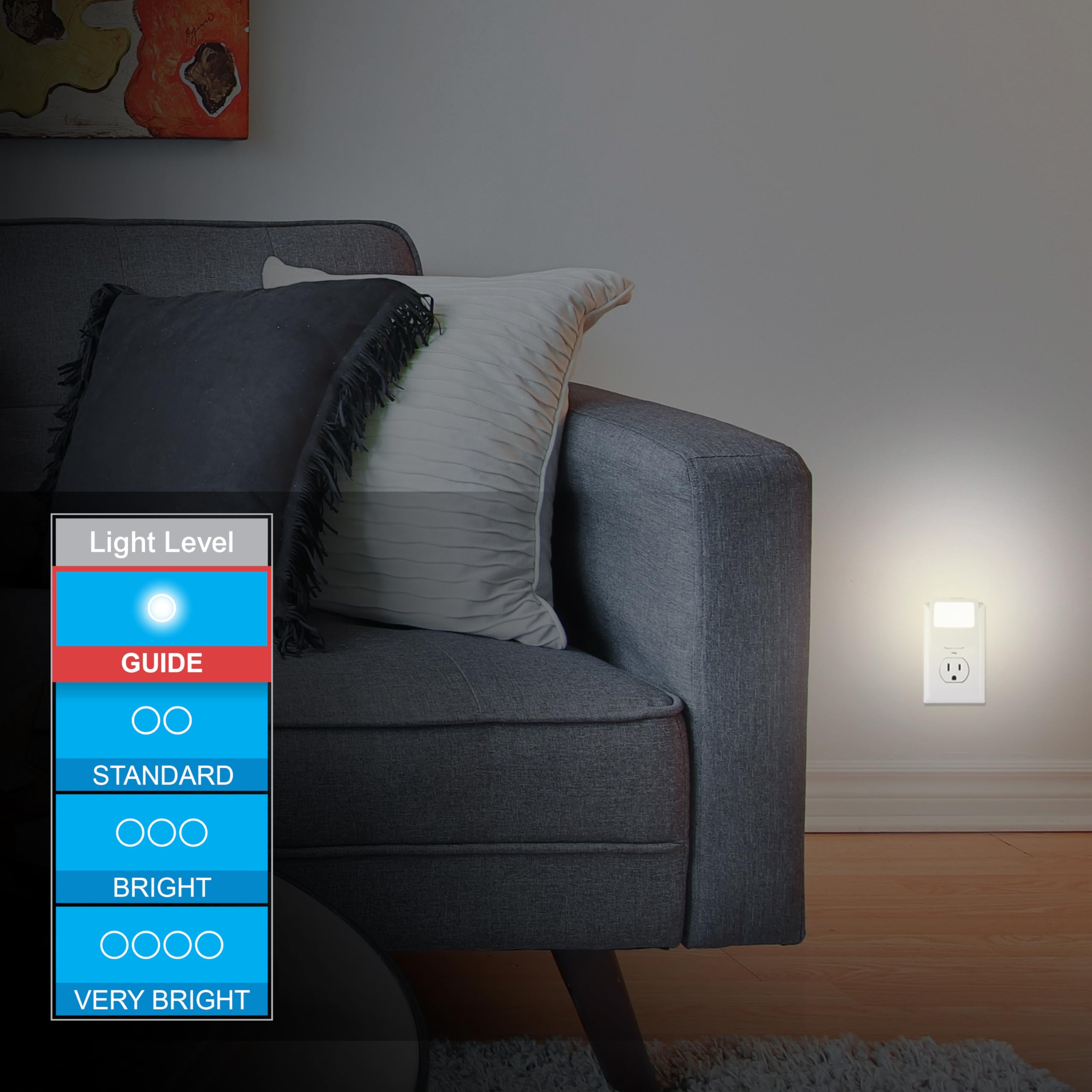 GE Always-On LED Night Light, Compact Soft Glow, UL-Listed, 2 Pack, White, Model 11311, Ideal for Bedroom, Nursery, Bathroom, Hallway