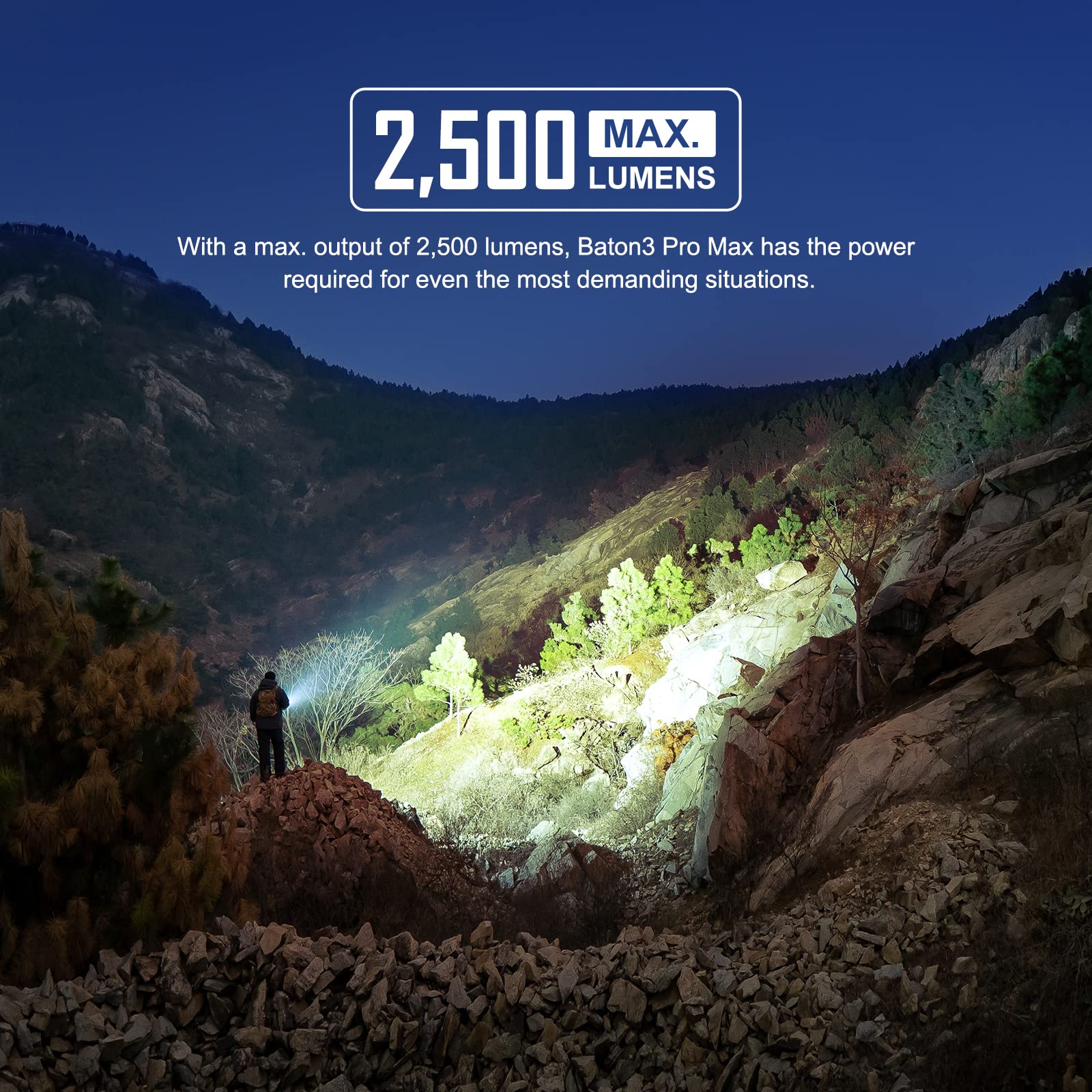 Olight Baton3 Pro Max 2500 Lumens Rechargeable Compact Edc Light With Safety Proximity Sensor, Led High Lumens Pocket Flashlight