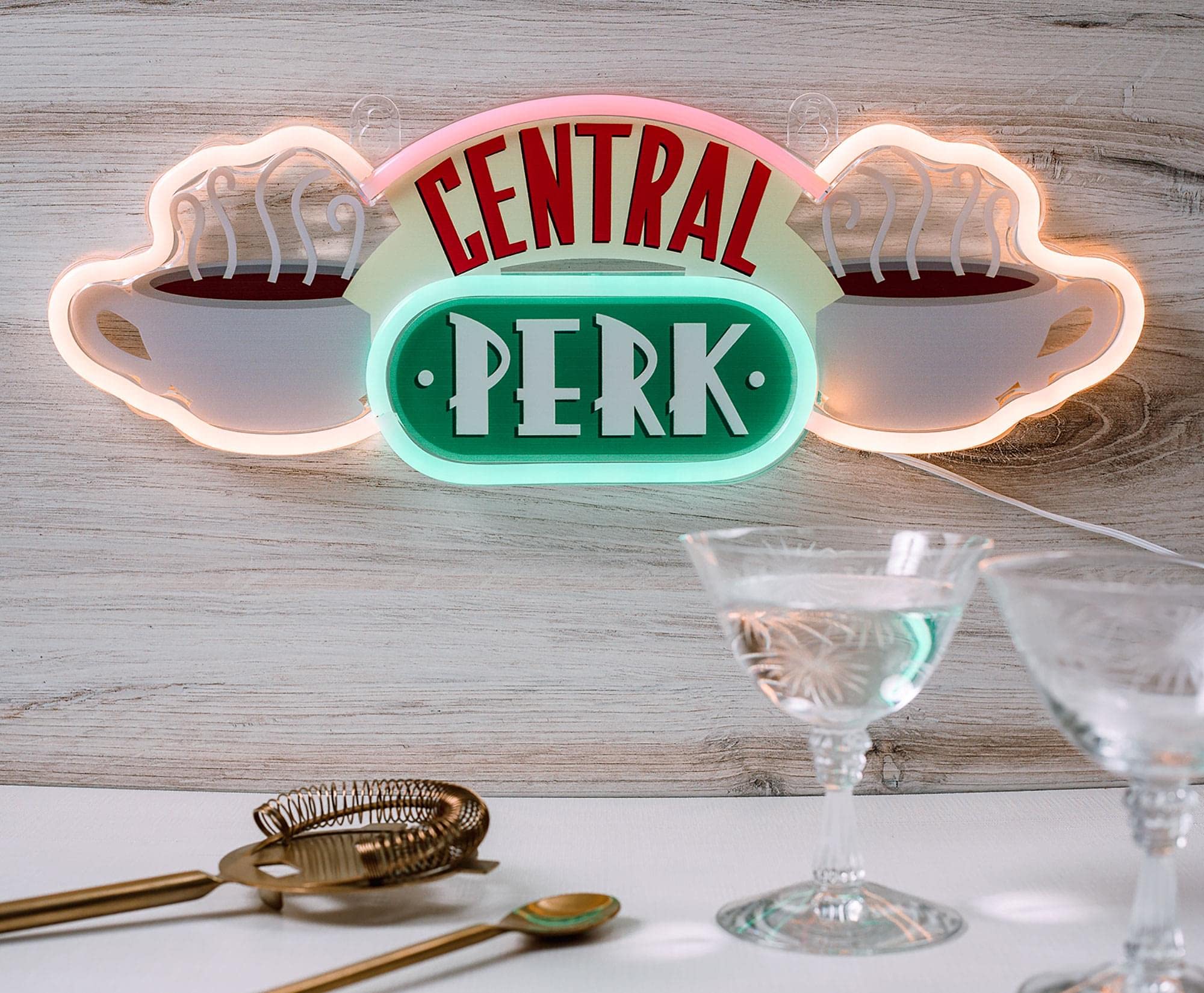Ukonic Friends Tv Show Central Perk Coffee Shop 16-Inch Neon Light Sign Replica | Official Home Decor Collectible | Hanging Led Wall Light, Trendy Room Essentials