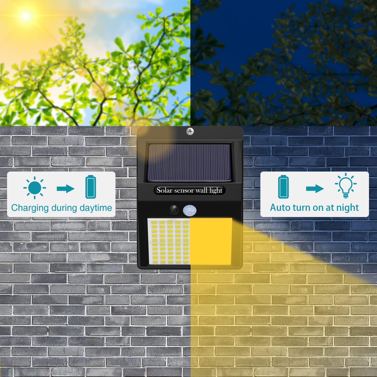 4 Pack Solar Motion Lights Outdoor, 3 Modes/100Led Solar Security Lights Wireless Ip65 Waterproof Solar Wall Lights Outdoor Ligh