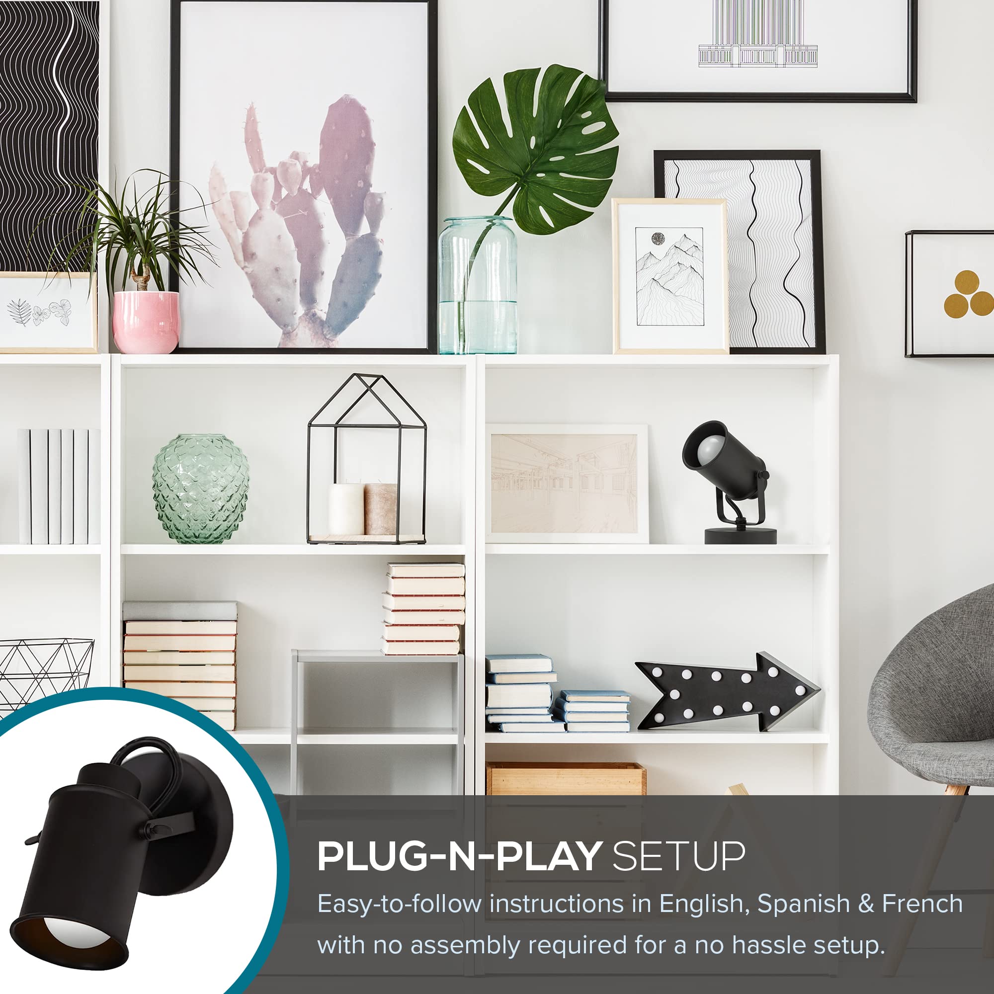 Catalina Lighting 6 Modern Dark Bronze Multipurpose Spotlight Lamp, Desk or Wall Mount, Set of 2