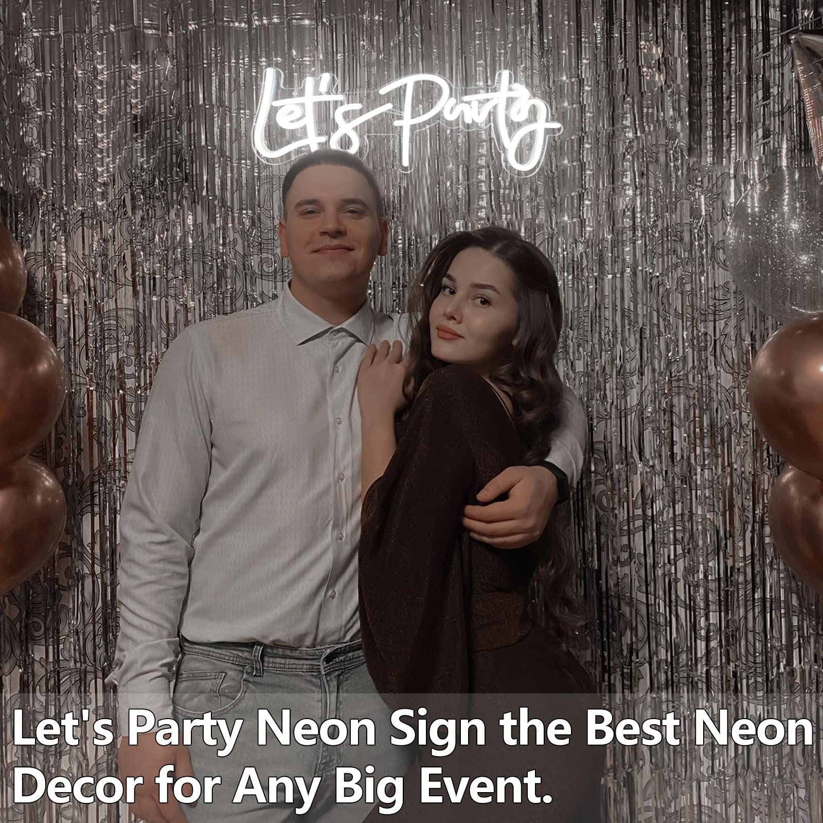 Bernicekelly Let'S Party Neon Sign - Led Wall Decor For Bachelorette, Engagement & Birthday Parties, White