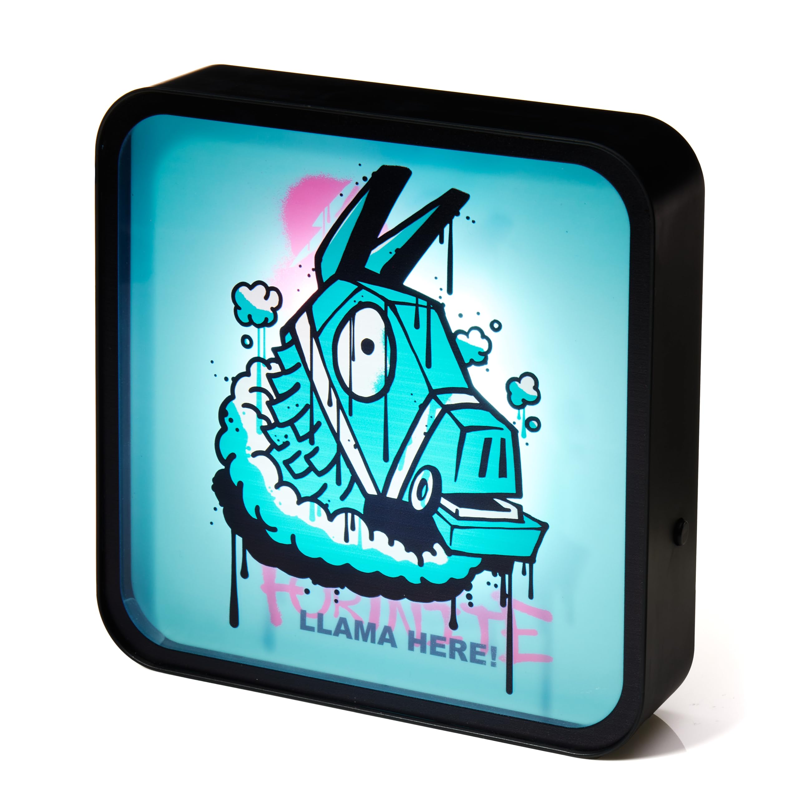 Numskull Fortnite Acrylic LED Light Box Lamp - Official Llama LED Light, Desk or Wall-Mounted, USB or Battery Powered, 8.7    Ta