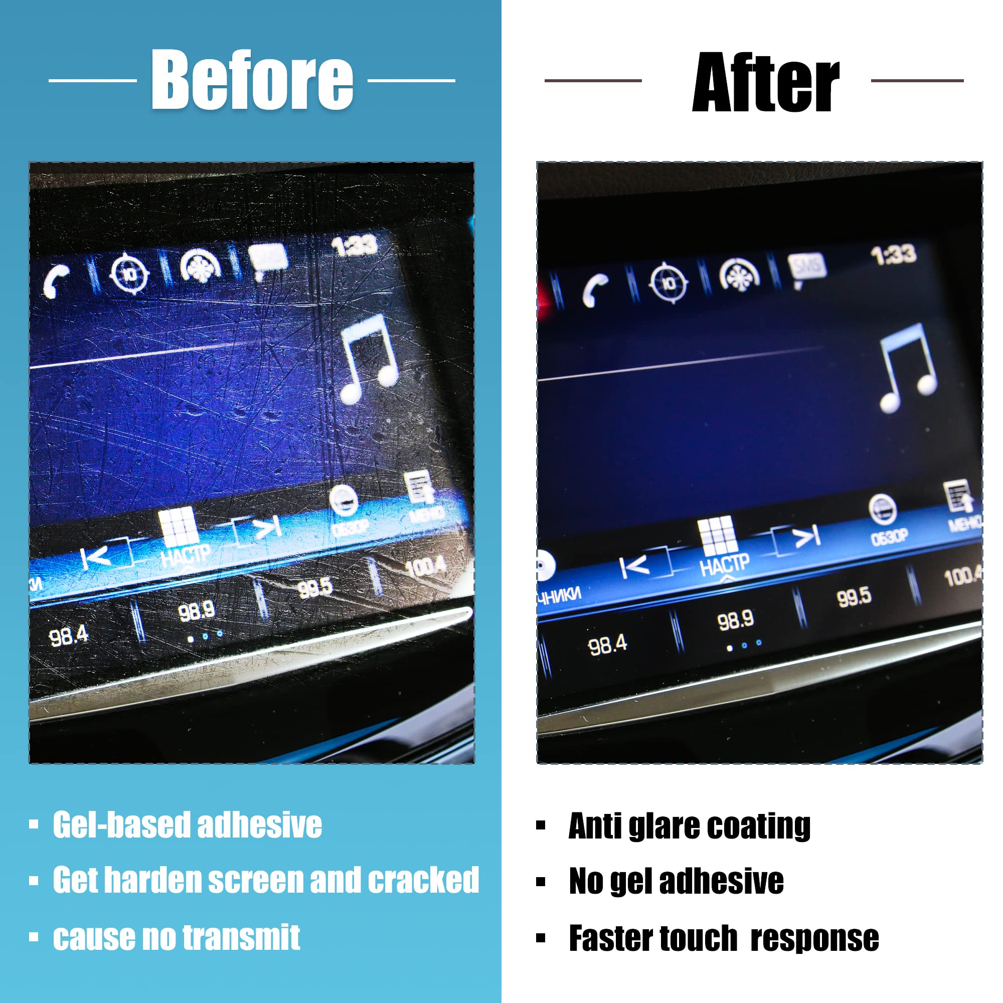 X Autohaux 1 Set Touch Screen Display For Cue Infotainment System For Cadillac Ats Cts Elr Escalade Srx Xts 2013-2017 20867046 22912609 Gel Free Touch Screen Protector W/Trim Remove Tool